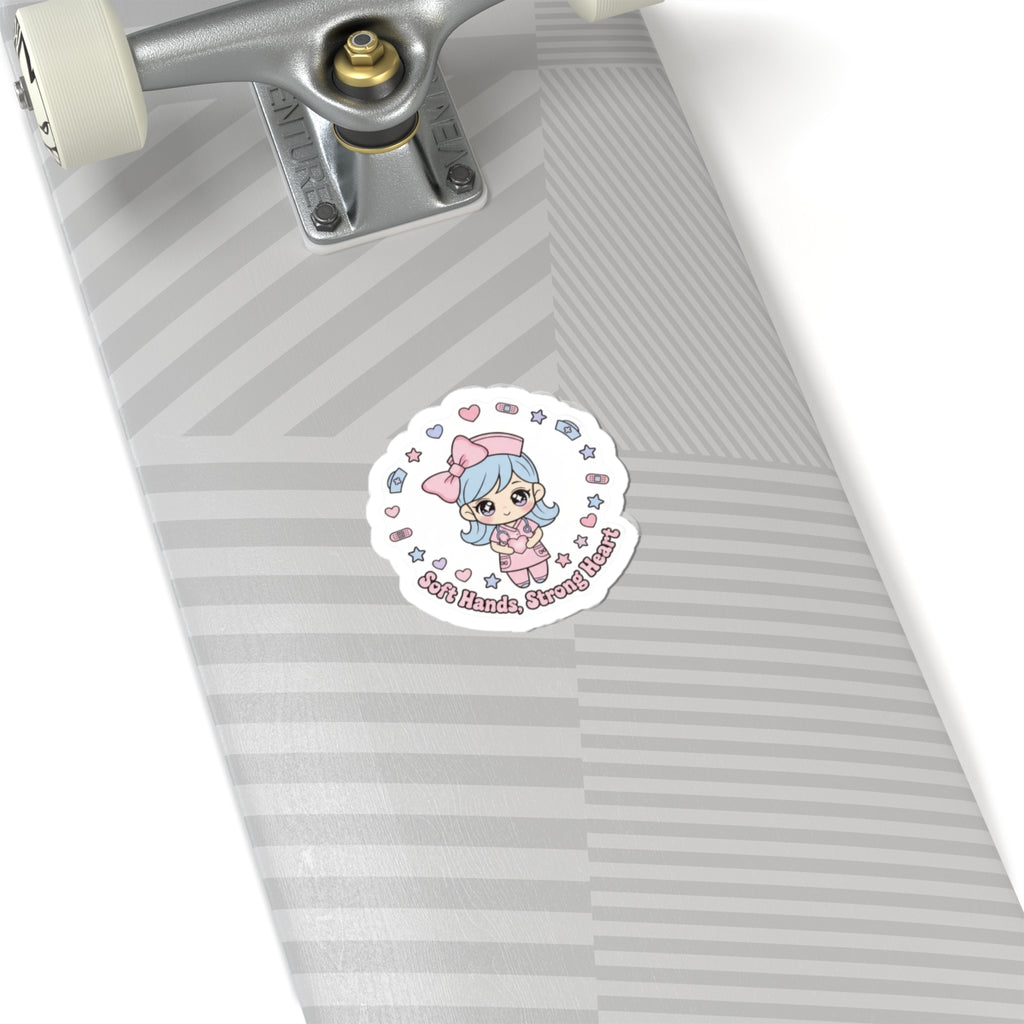 Cute Nurse Kawaii Sticker | Pastel Coquette Medical, Soft Hands Strong Heart