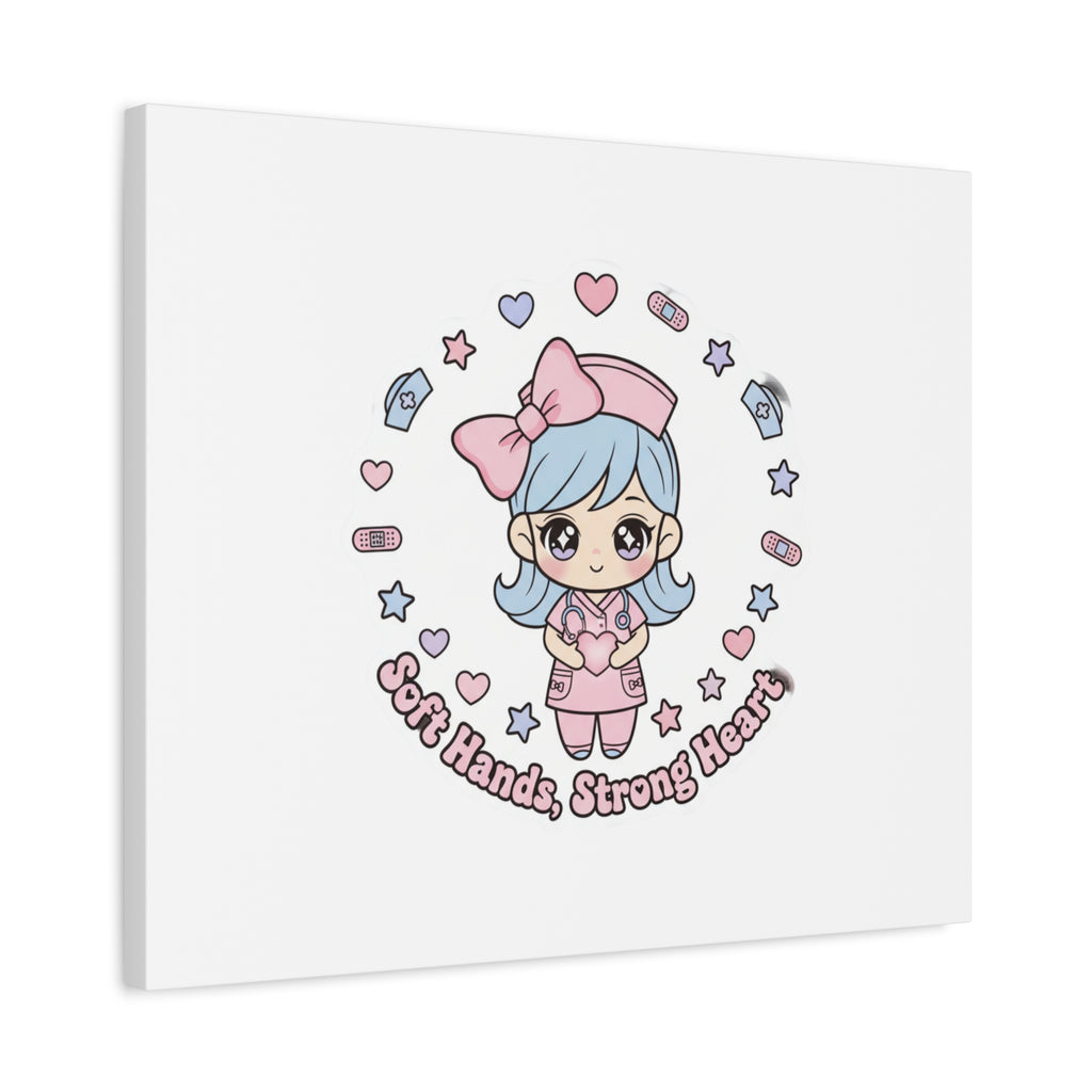 Cute Nurse Kawaii Graphic Canvas | Pastel Coquette Medical Art