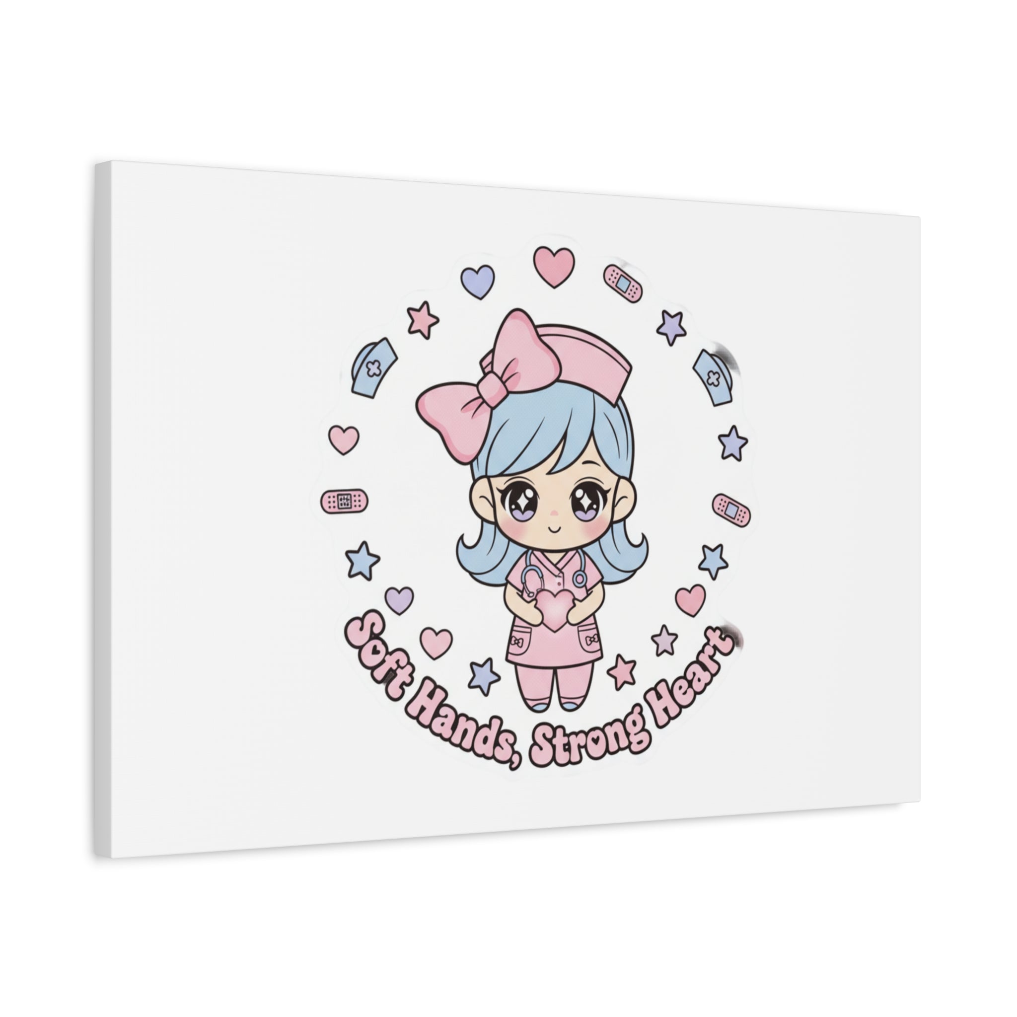Cute Nurse Kawaii Graphic Canvas | Pastel Coquette Medical Art