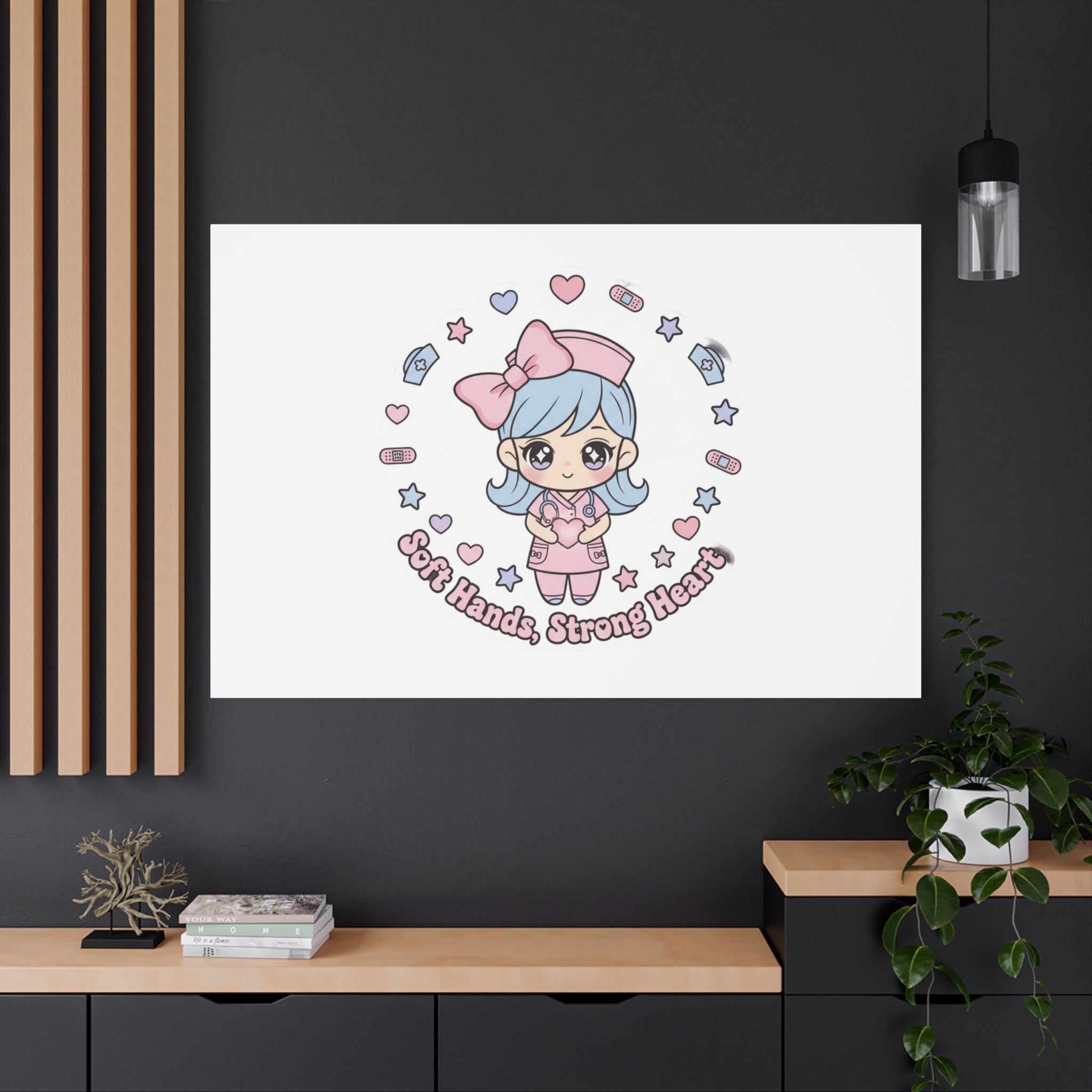 Cute Nurse Kawaii Graphic Canvas | Pastel Coquette Medical Art