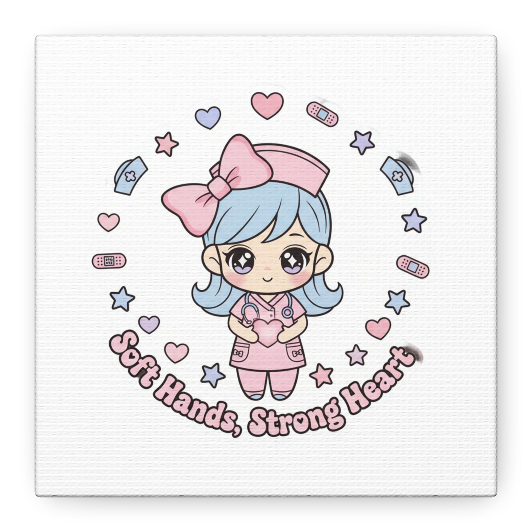 Cute Nurse Kawaii Graphic Canvas | Pastel Coquette Medical Art