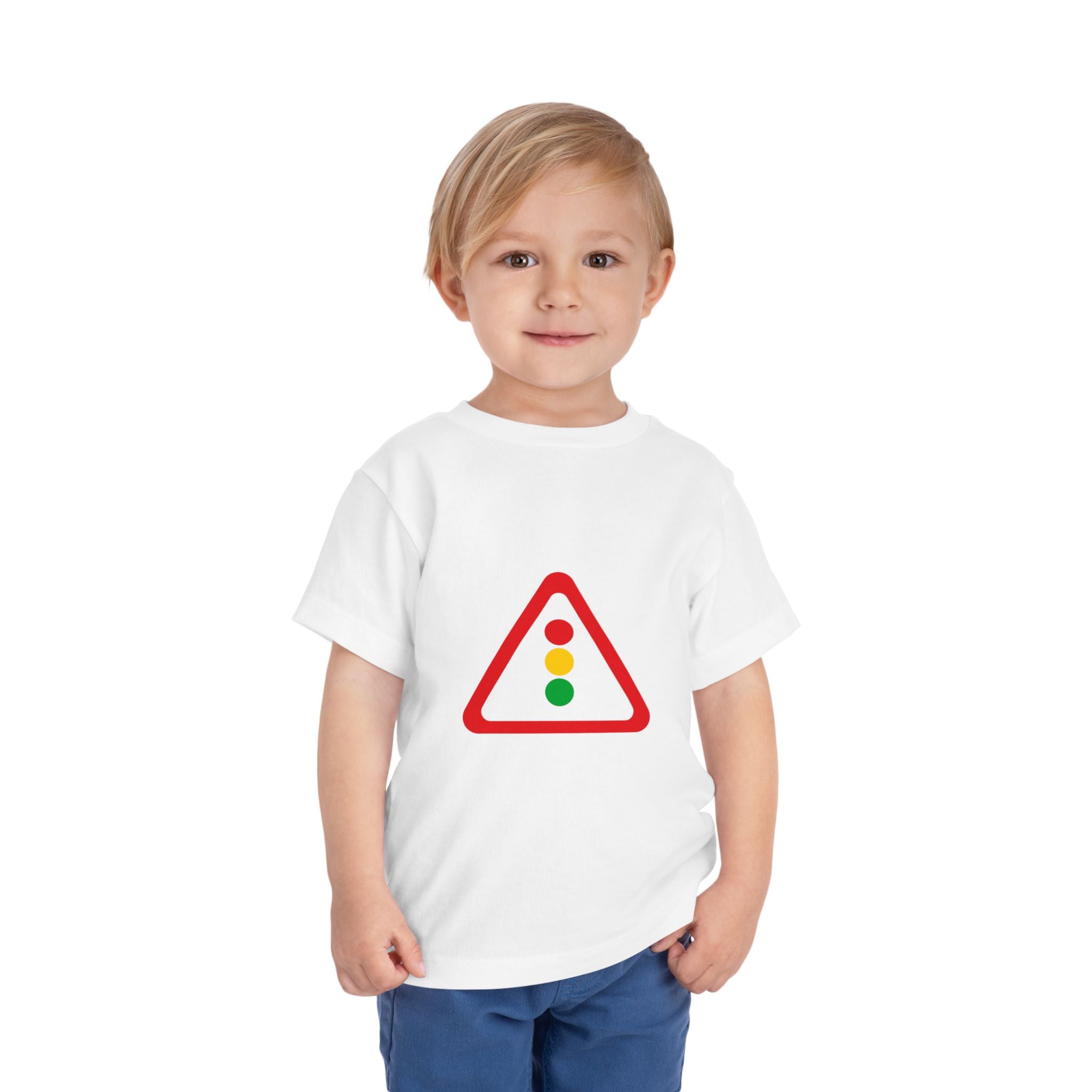 Toddler Tee — Traffic Light Triangle Graphic Kids Shirt