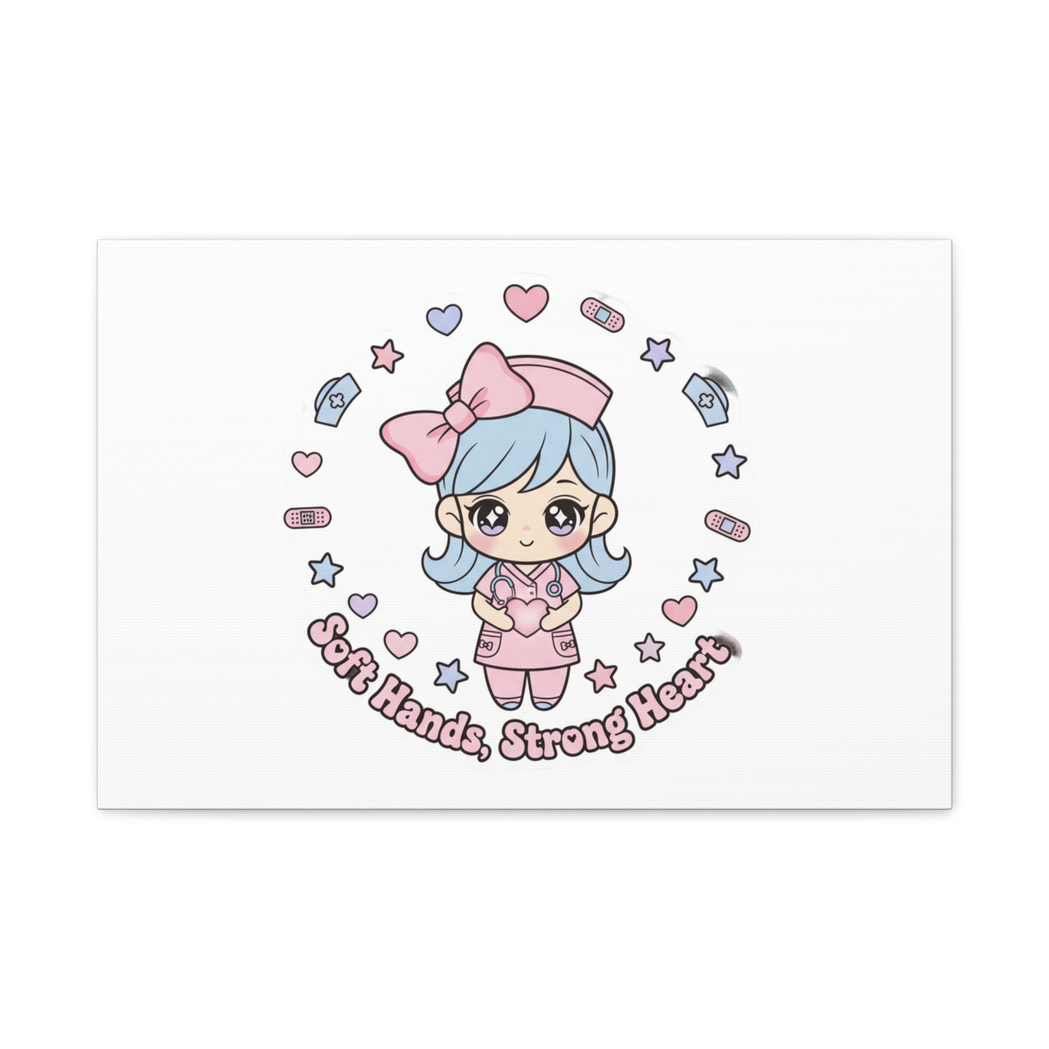 Cute Nurse Kawaii Graphic Canvas | Pastel Coquette Medical Art