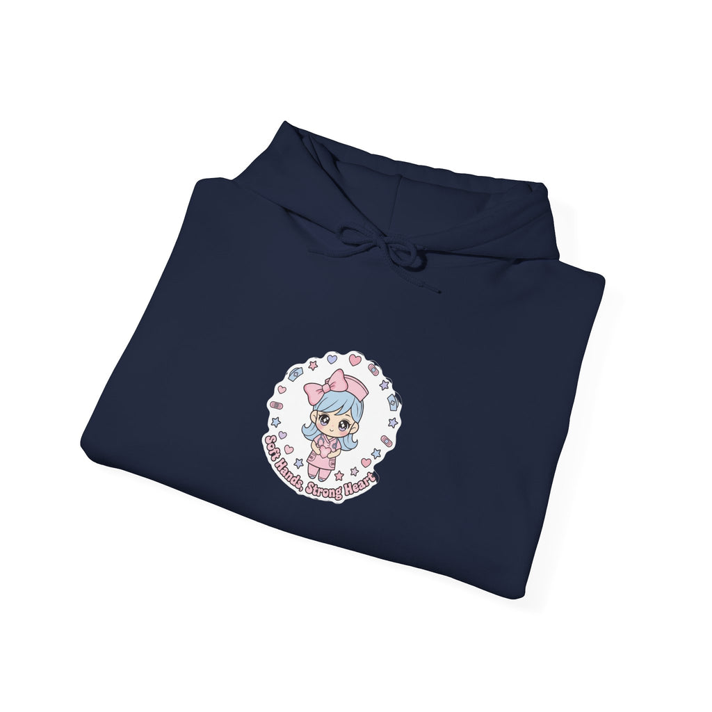 Cute Nurse Graphic Hoodie | pastel coquette medical design, kawaii nurse merch