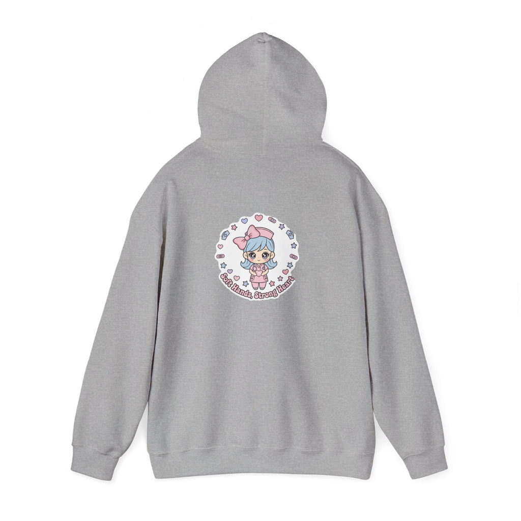 Cute Nurse Graphic Hoodie | pastel coquette medical design, kawaii nurse merch