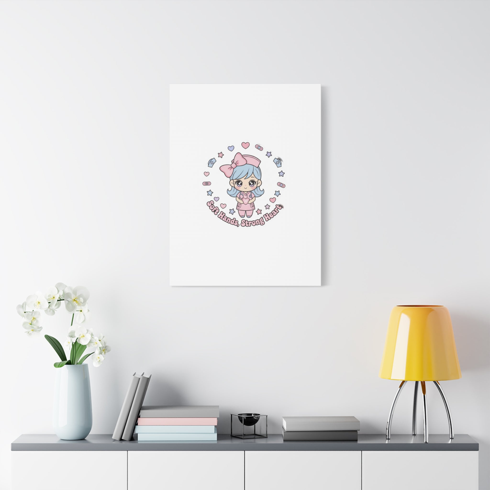Cute Nurse Kawaii Graphic Canvas | Pastel Coquette Medical Art