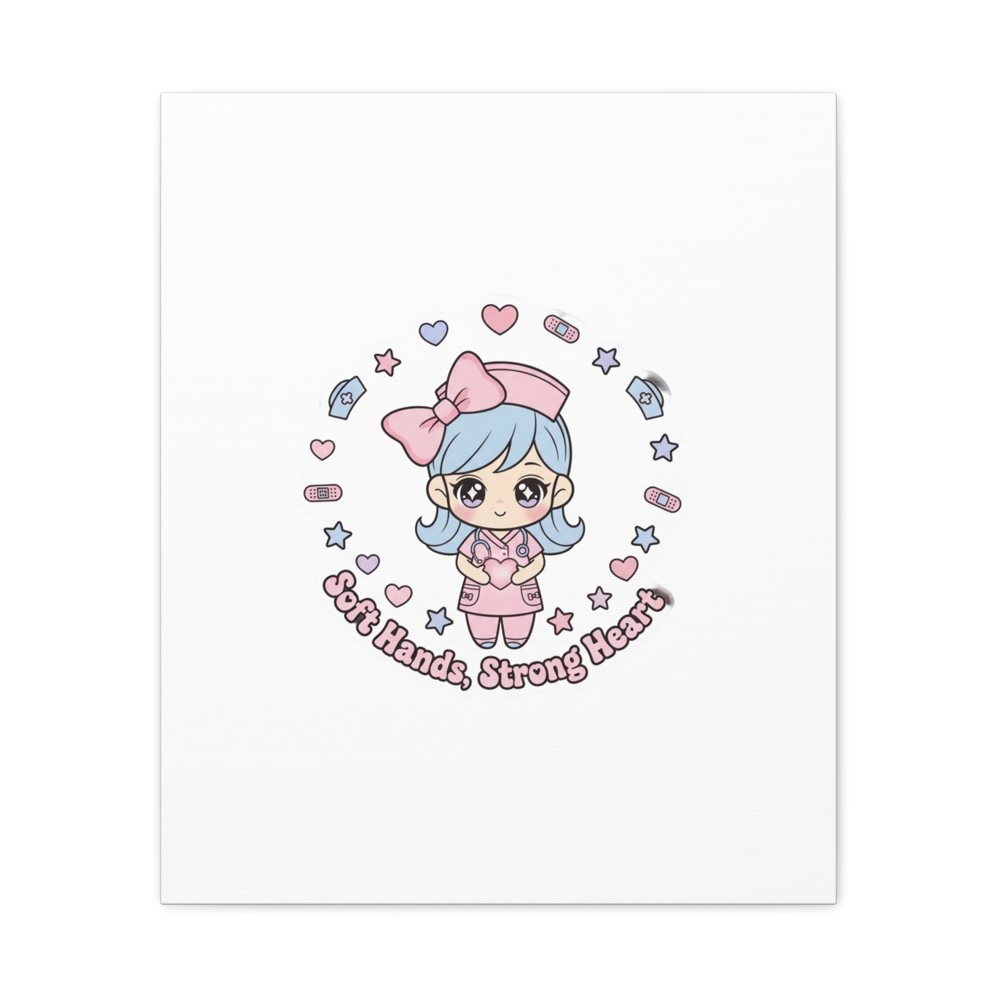Cute Nurse Kawaii Graphic Canvas | Pastel Coquette Medical Art