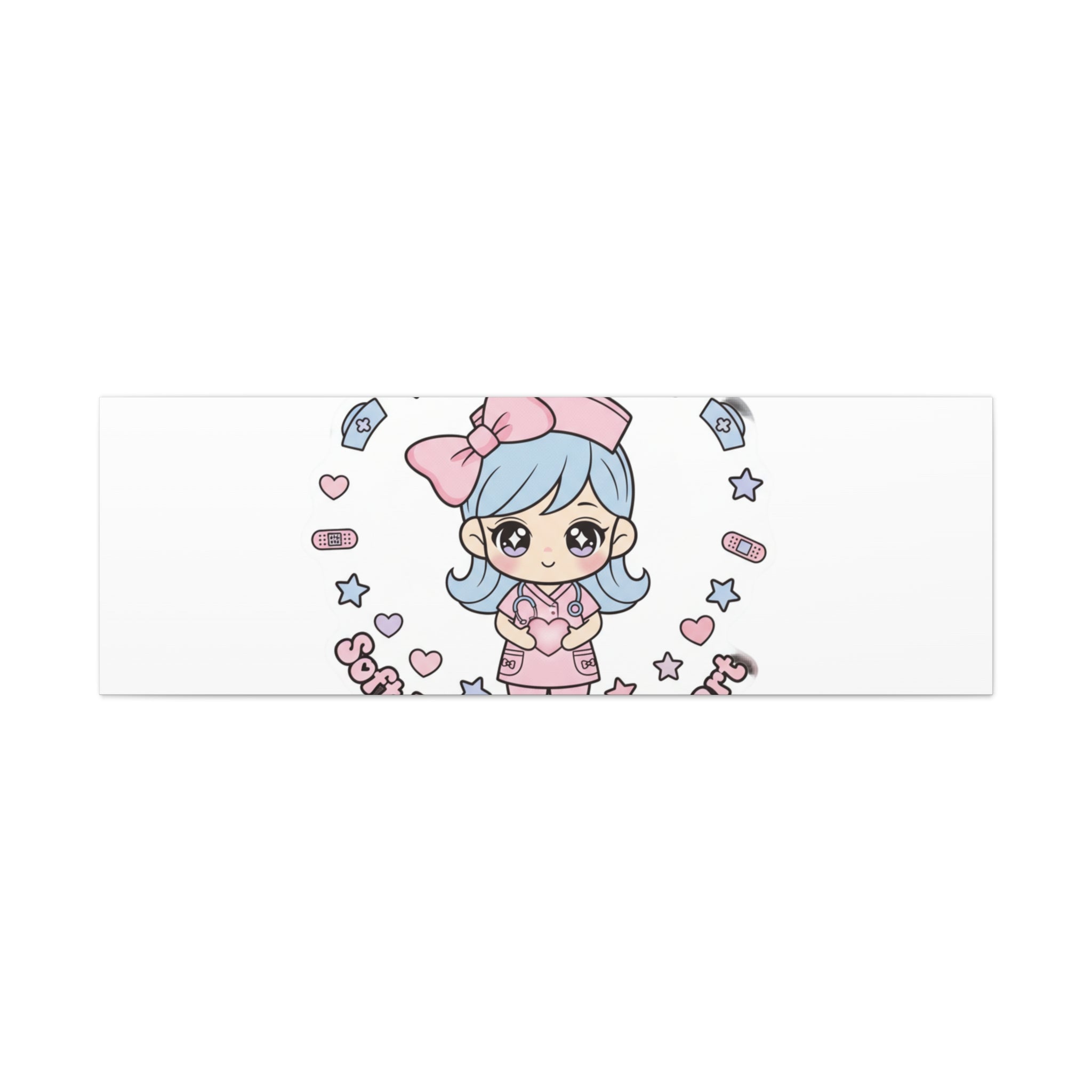 Cute Nurse Kawaii Graphic Canvas | Pastel Coquette Medical Art