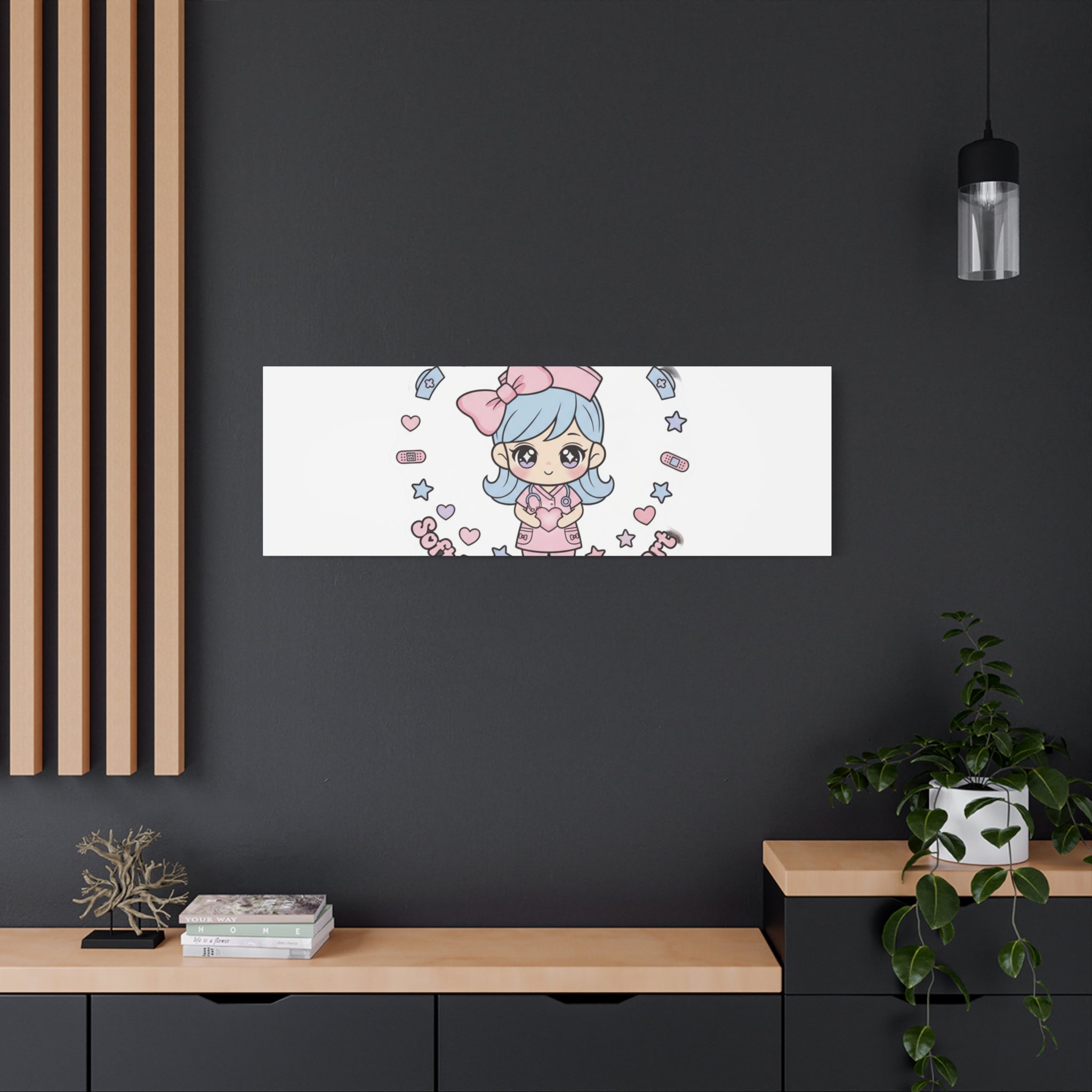 Cute Nurse Kawaii Graphic Canvas | Pastel Coquette Medical Art