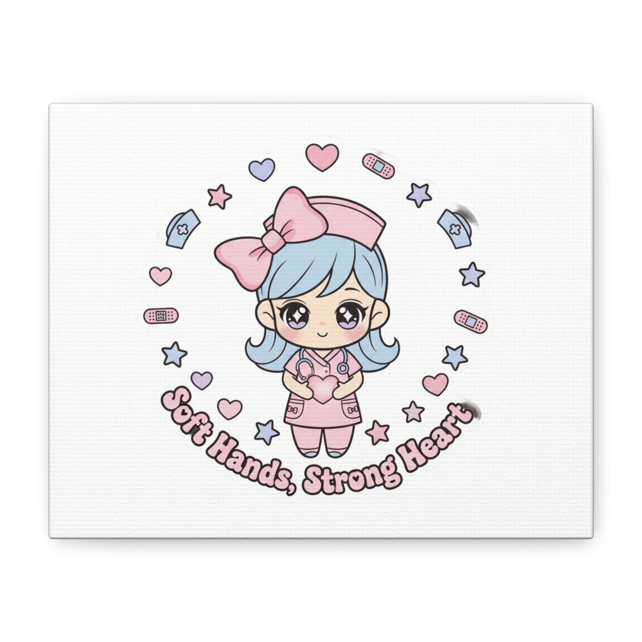 Cute Nurse Kawaii Graphic Canvas | Pastel Coquette Medical Art