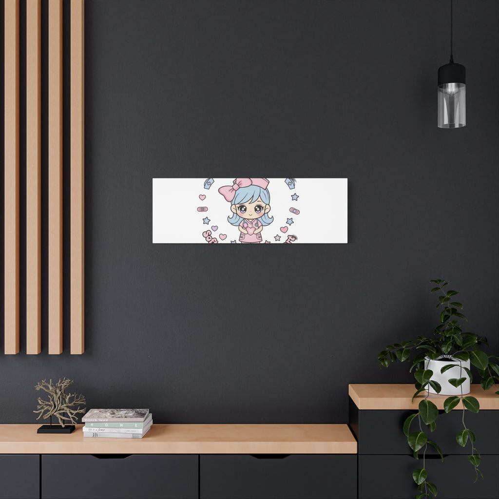 Cute Nurse Kawaii Graphic Canvas | Pastel Coquette Medical Art