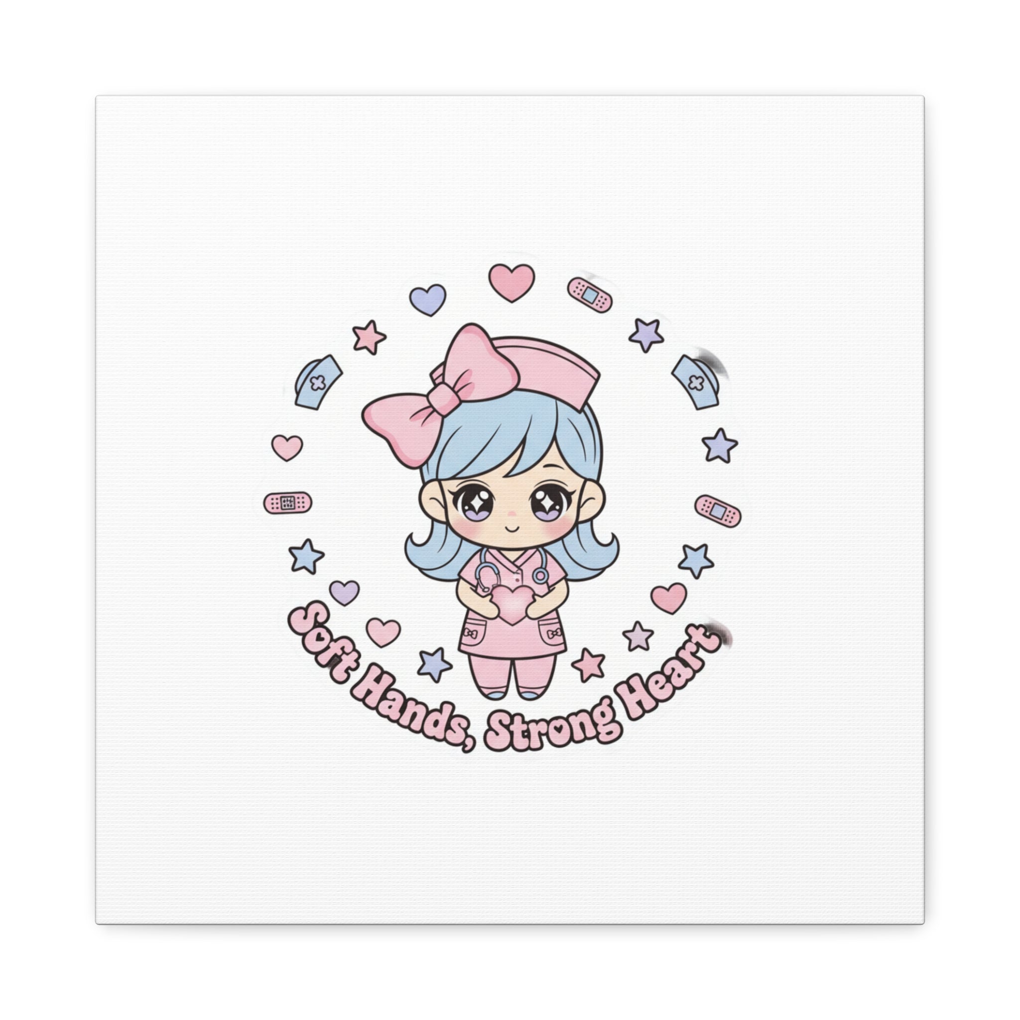 Cute Nurse Kawaii Graphic Canvas | Pastel Coquette Medical Art