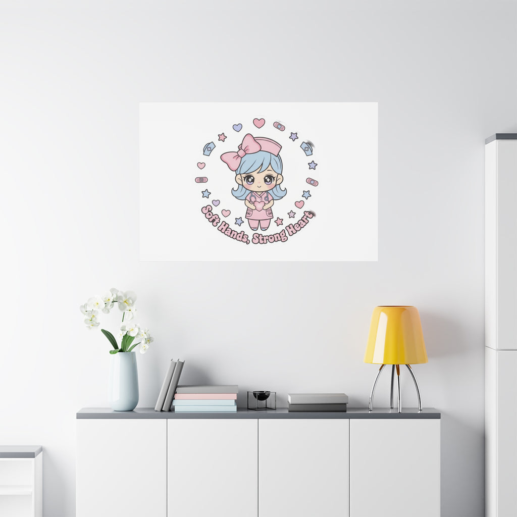 Cute Nurse Kawaii Graphic Canvas | Pastel Coquette Medical Art