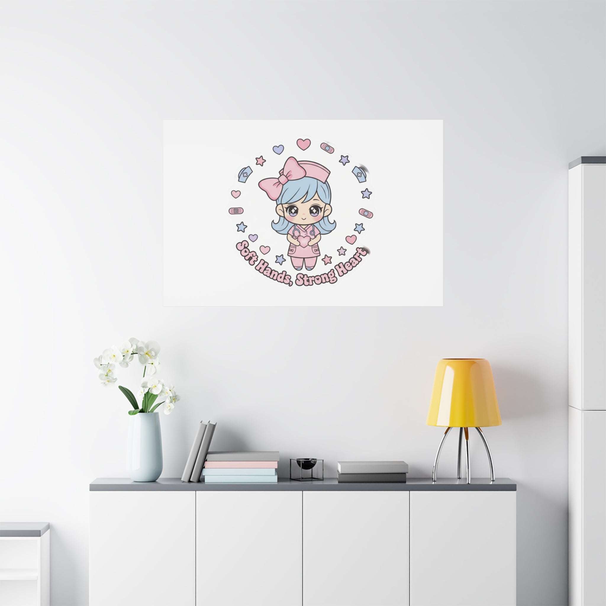 Cute Nurse Kawaii Graphic Canvas | Pastel Coquette Medical Art