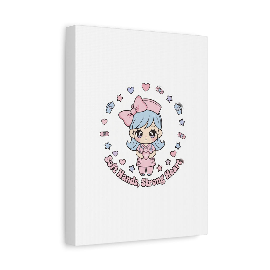 Cute Nurse Kawaii Graphic Canvas | Pastel Coquette Medical Art