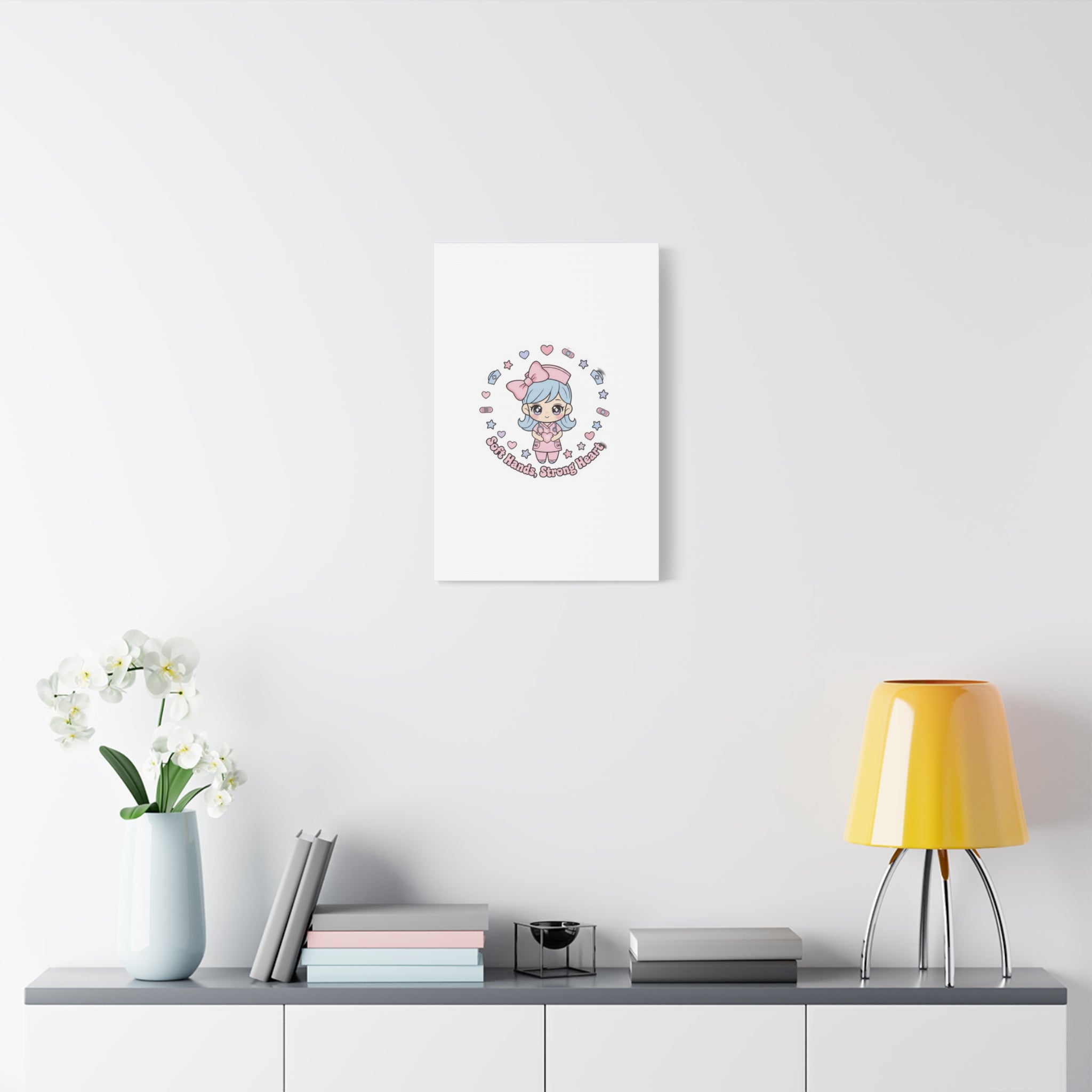 Cute Nurse Kawaii Graphic Canvas | Pastel Coquette Medical Art