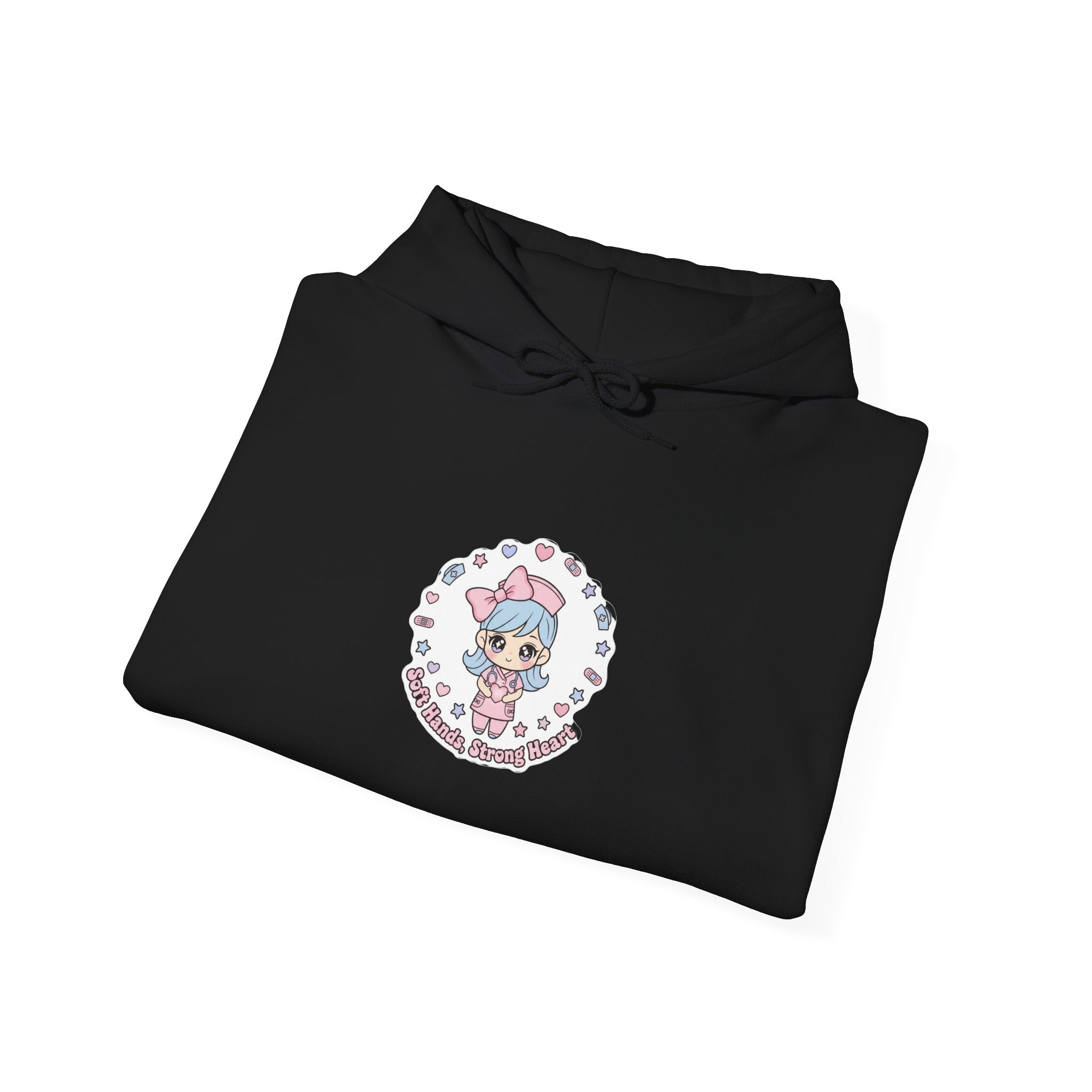 Cute Nurse Graphic Hoodie | pastel coquette medical design, kawaii nurse merch