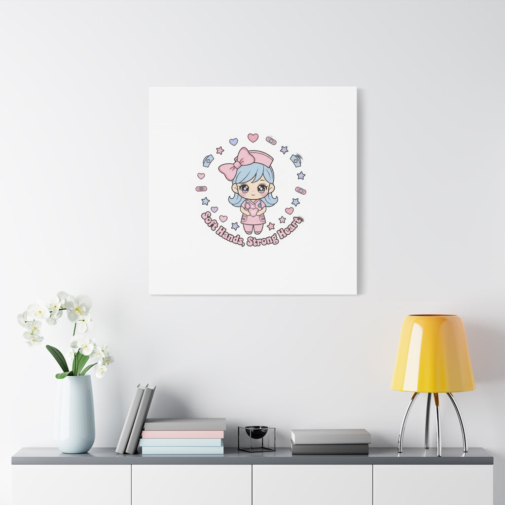 Cute Nurse Kawaii Graphic Canvas | Pastel Coquette Medical Art