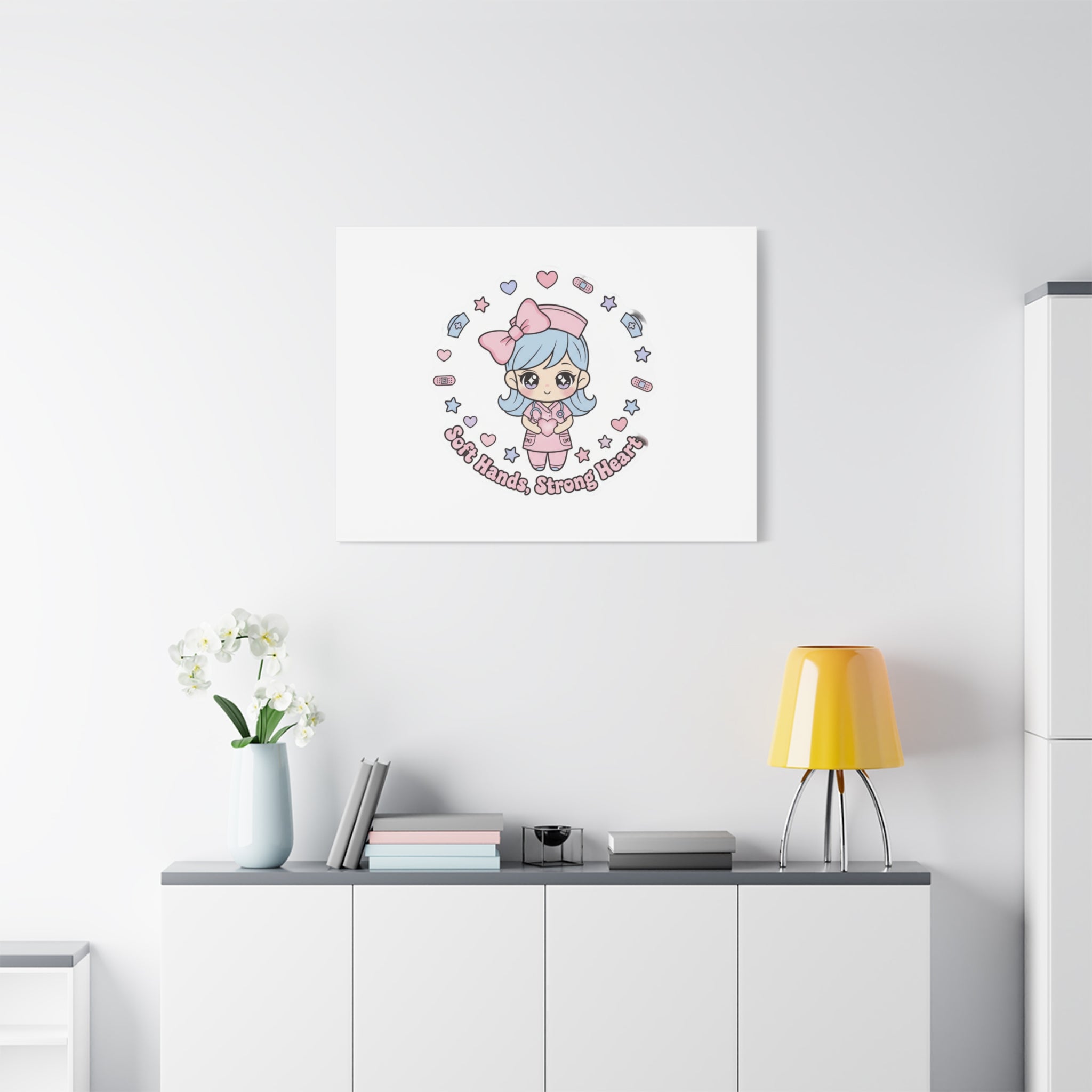 Cute Nurse Kawaii Graphic Canvas | Pastel Coquette Medical Art