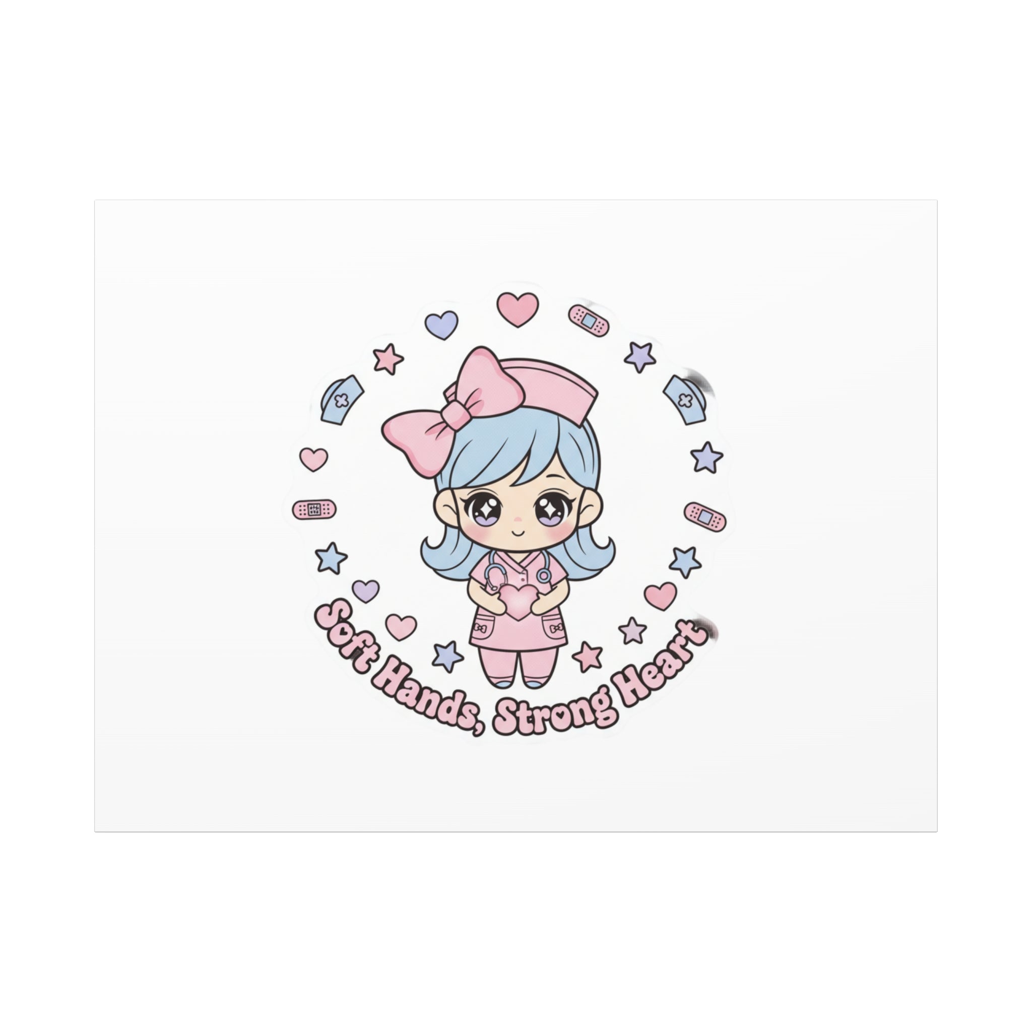 Cute Nurse Kawaii Graphic Canvas | Pastel Coquette Medical Art