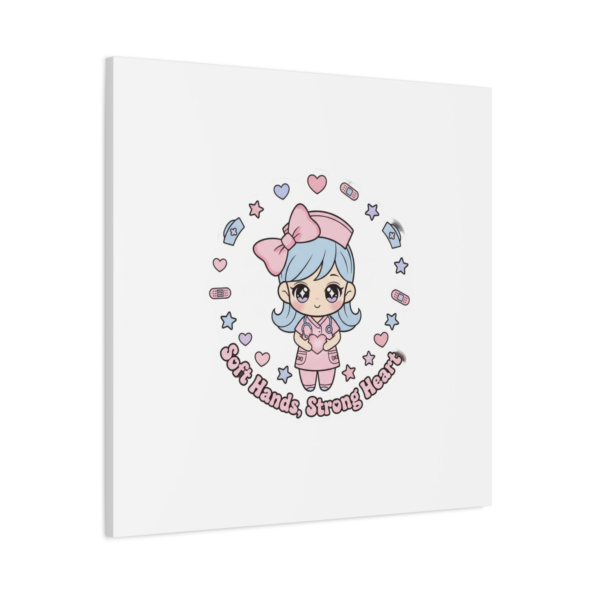 Cute Nurse Kawaii Graphic Canvas | Pastel Coquette Medical Art