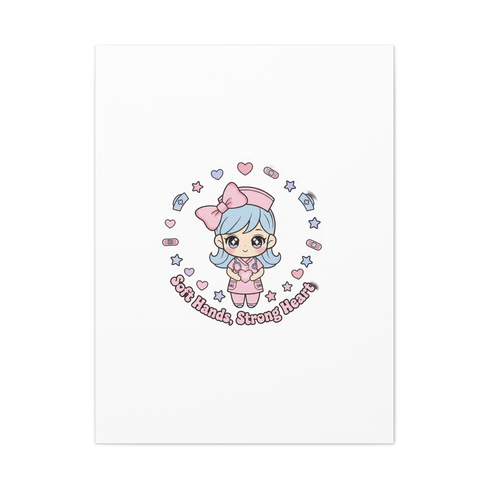Cute Nurse Kawaii Graphic Canvas | Pastel Coquette Medical Art