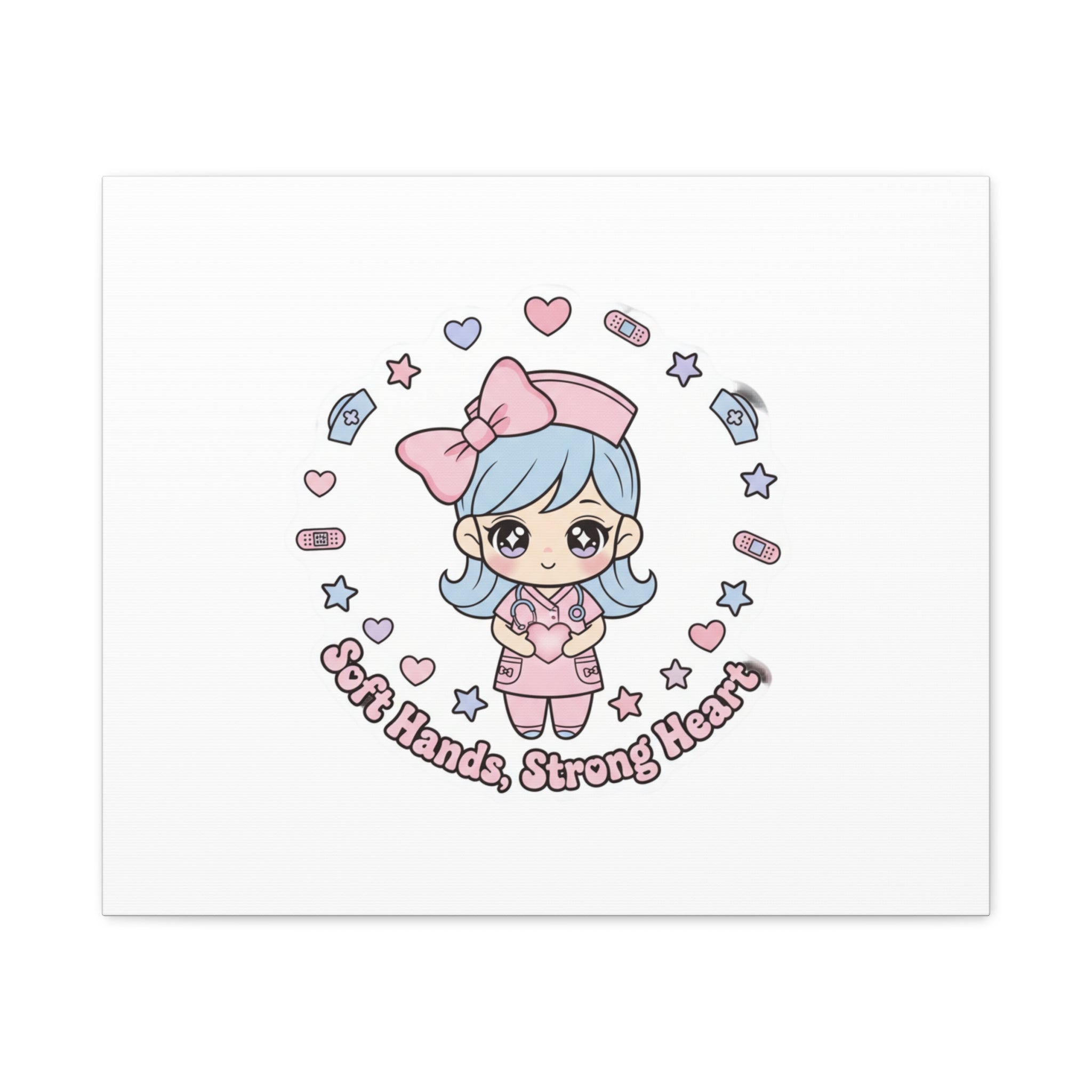 Cute Nurse Kawaii Graphic Canvas | Pastel Coquette Medical Art