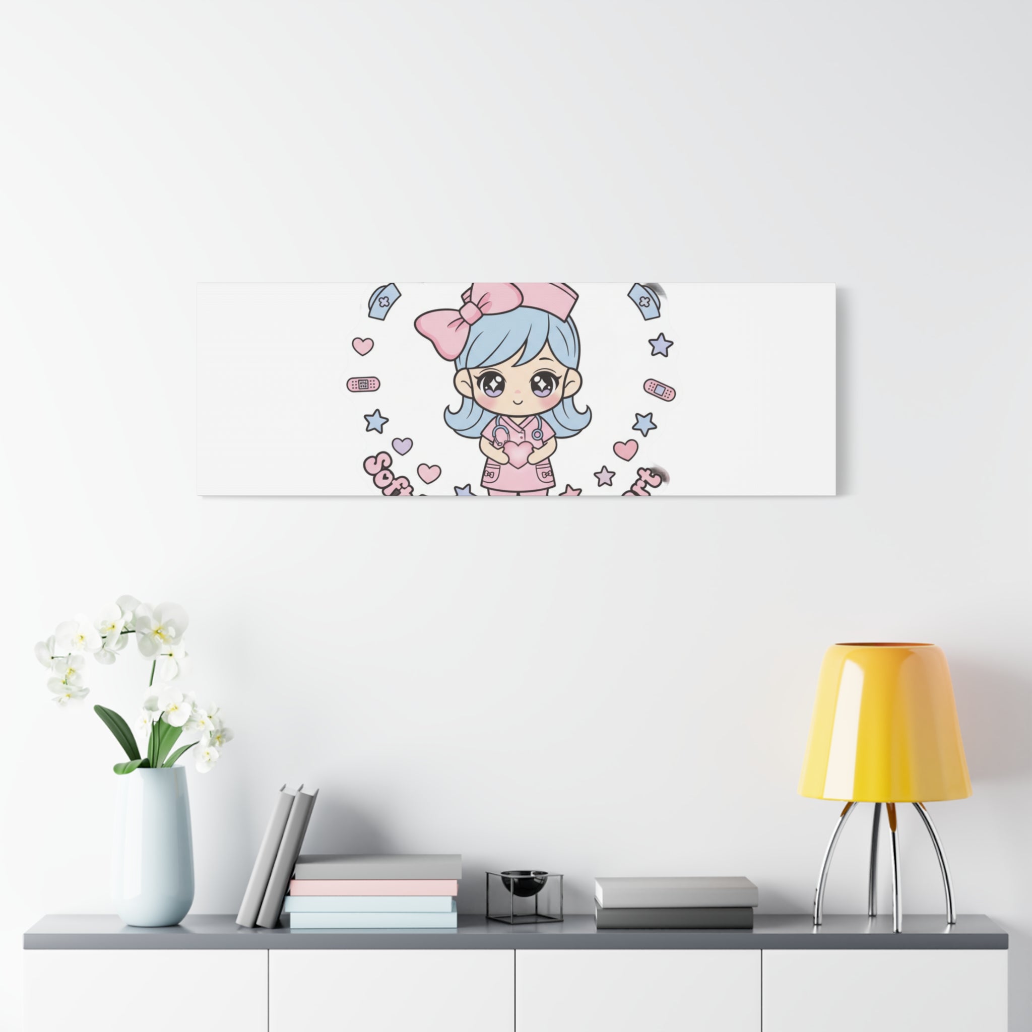 Cute Nurse Kawaii Graphic Canvas | Pastel Coquette Medical Art