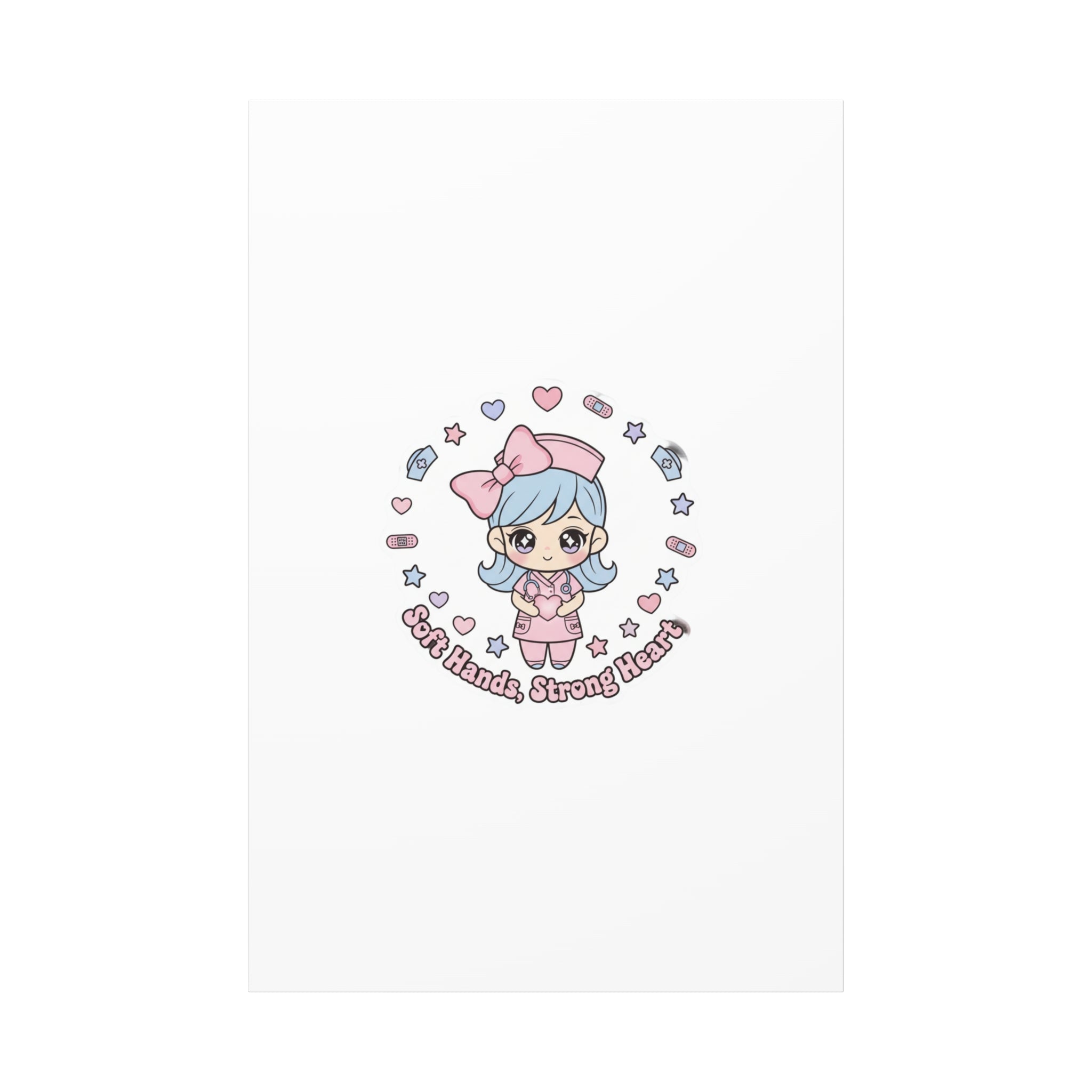 Cute Nurse Kawaii Graphic Canvas | Pastel Coquette Medical Art