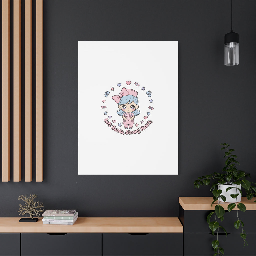 Cute Nurse Kawaii Graphic Canvas | Pastel Coquette Medical Art