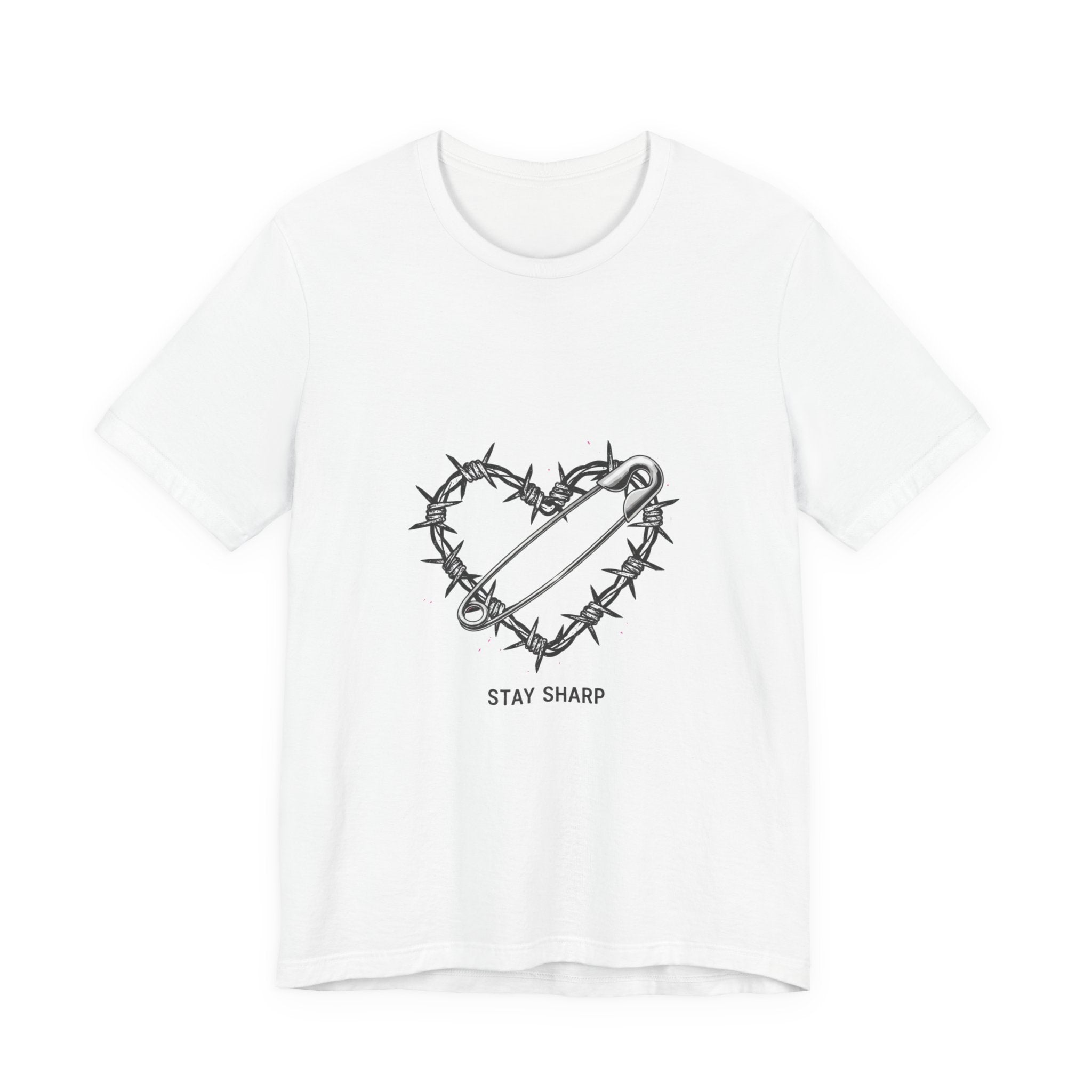 Barbed Wire Heart T-Shirt | safety pin art, punk motif