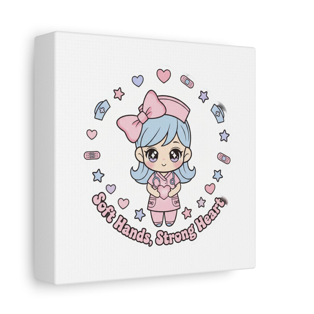 Cute Nurse Kawaii Graphic Canvas | Pastel Coquette Medical Art