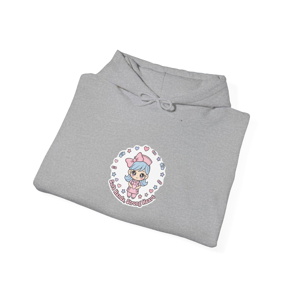 Cute Nurse Graphic Hoodie | pastel coquette medical design, kawaii nurse merch