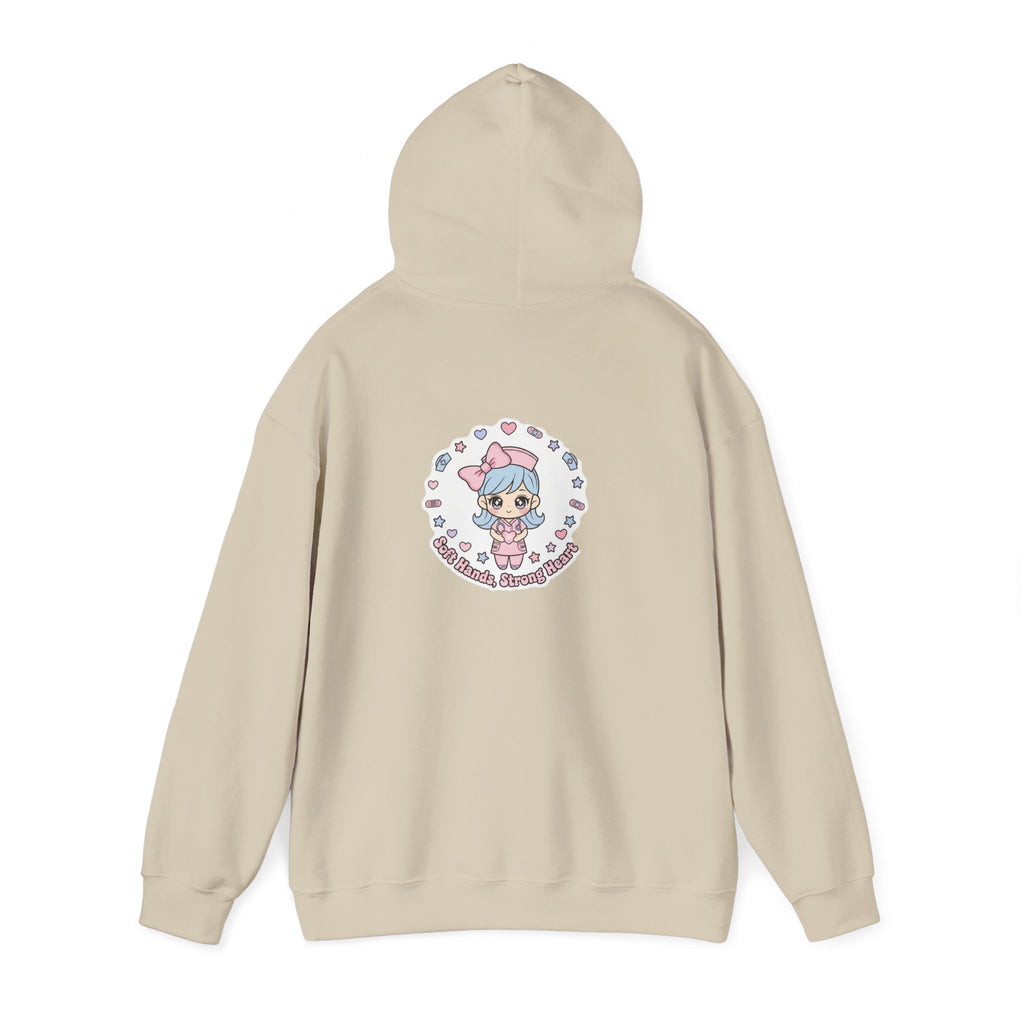 Cute Nurse Graphic Hoodie | pastel coquette medical design, kawaii nurse merch