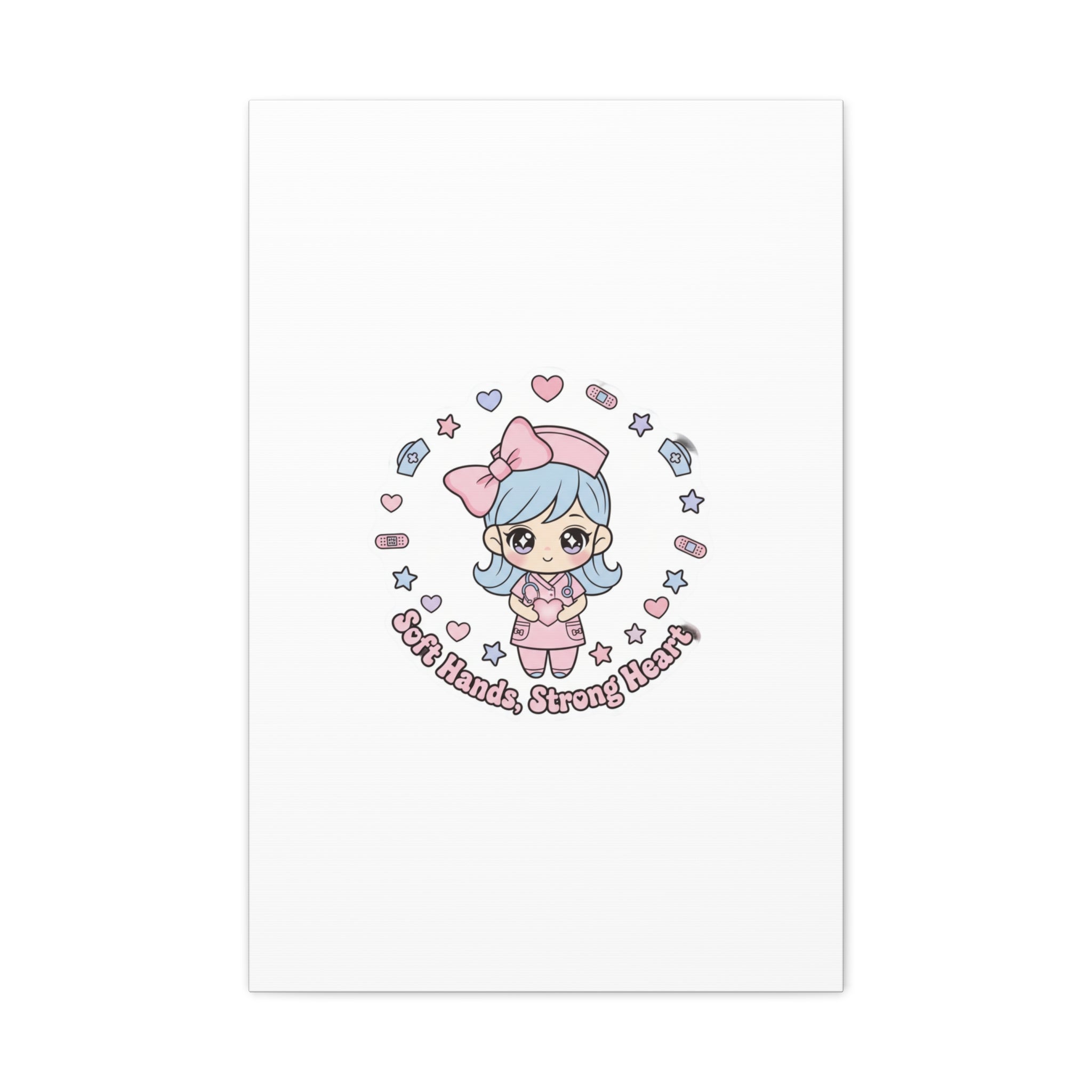 Cute Nurse Kawaii Graphic Canvas | Pastel Coquette Medical Art