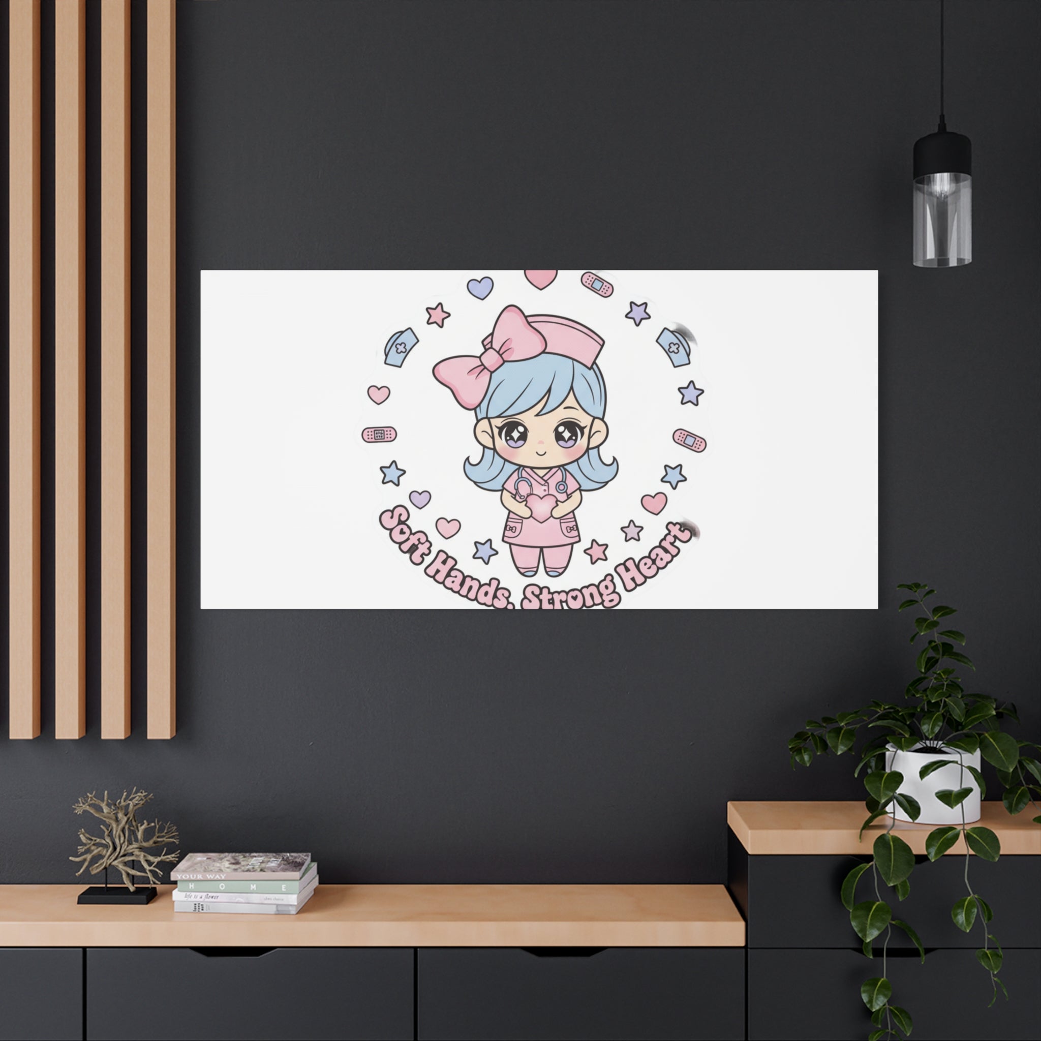 Cute Nurse Kawaii Graphic Canvas | Pastel Coquette Medical Art