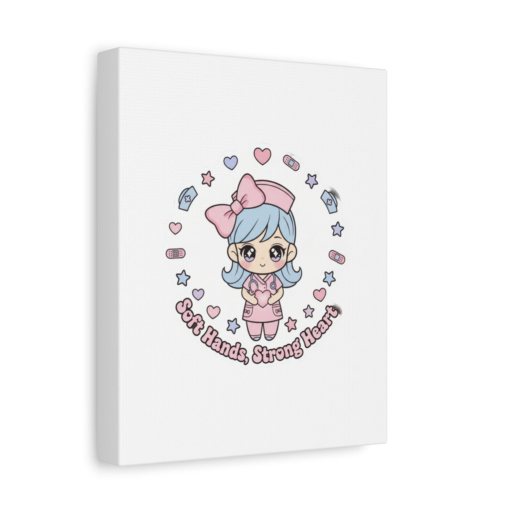 Cute Nurse Kawaii Graphic Canvas | Pastel Coquette Medical Art