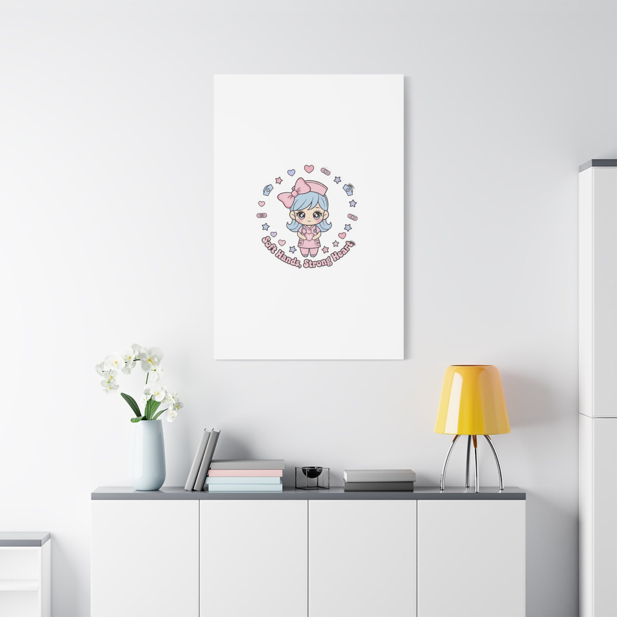 Cute Nurse Kawaii Graphic Canvas | Pastel Coquette Medical Art