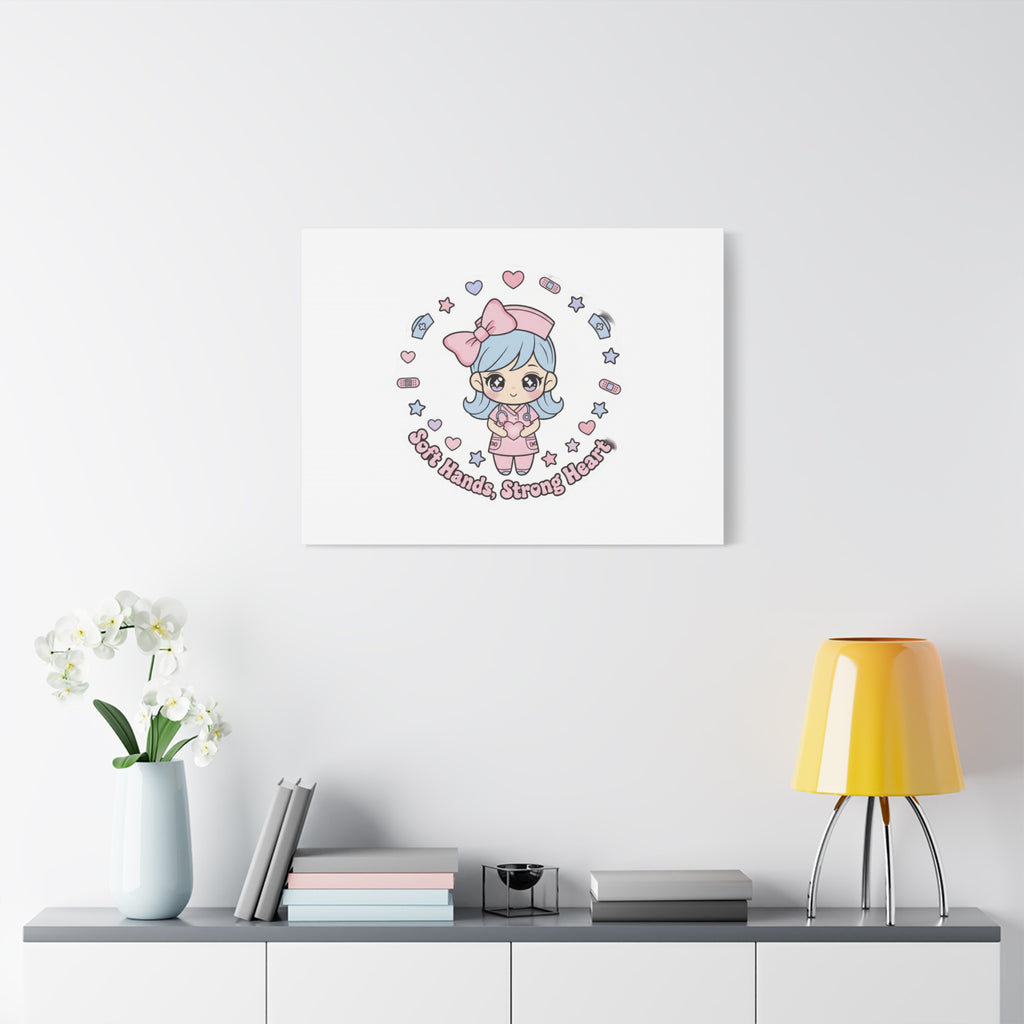 Cute Nurse Kawaii Graphic Canvas | Pastel Coquette Medical Art