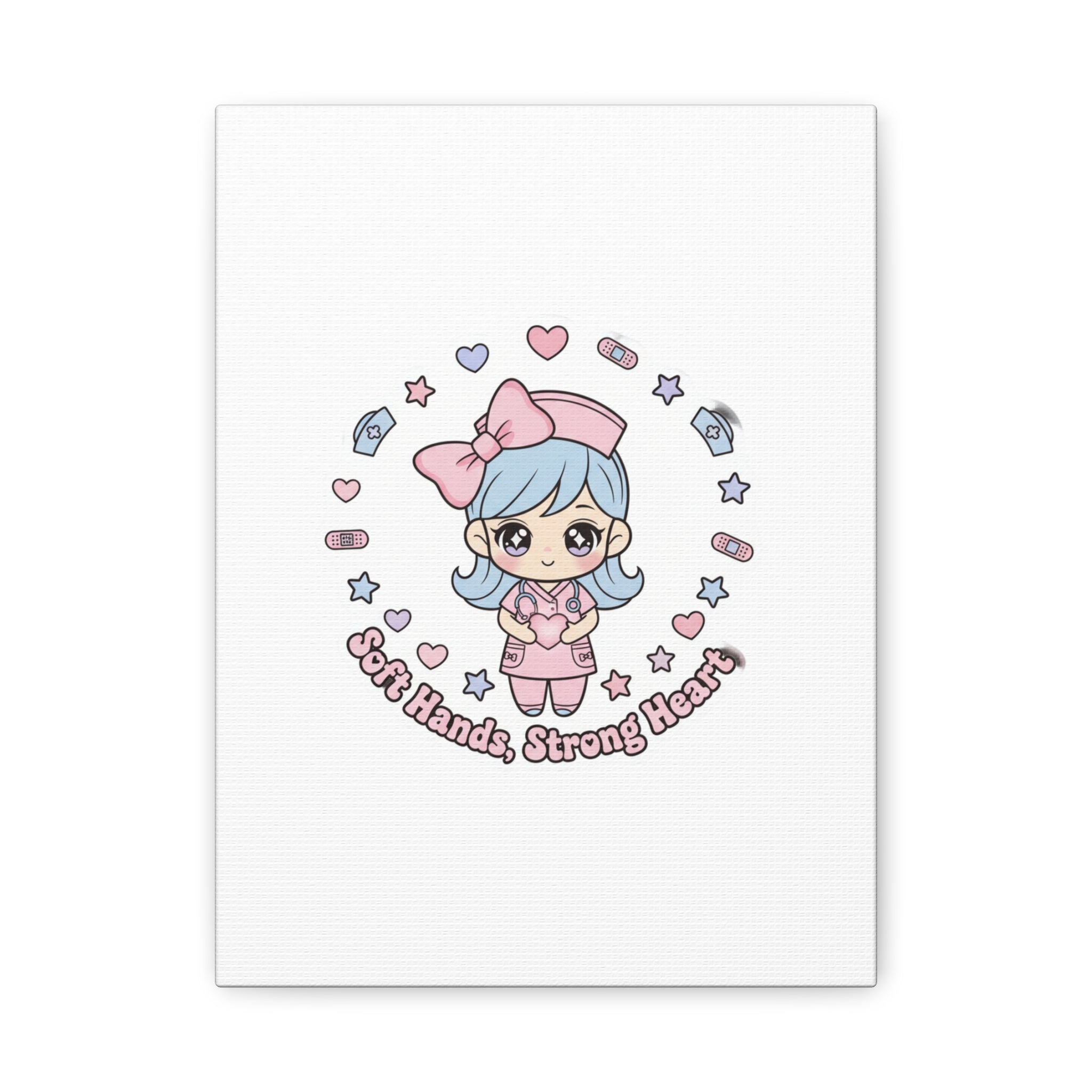Cute Nurse Kawaii Graphic Canvas | Pastel Coquette Medical Art