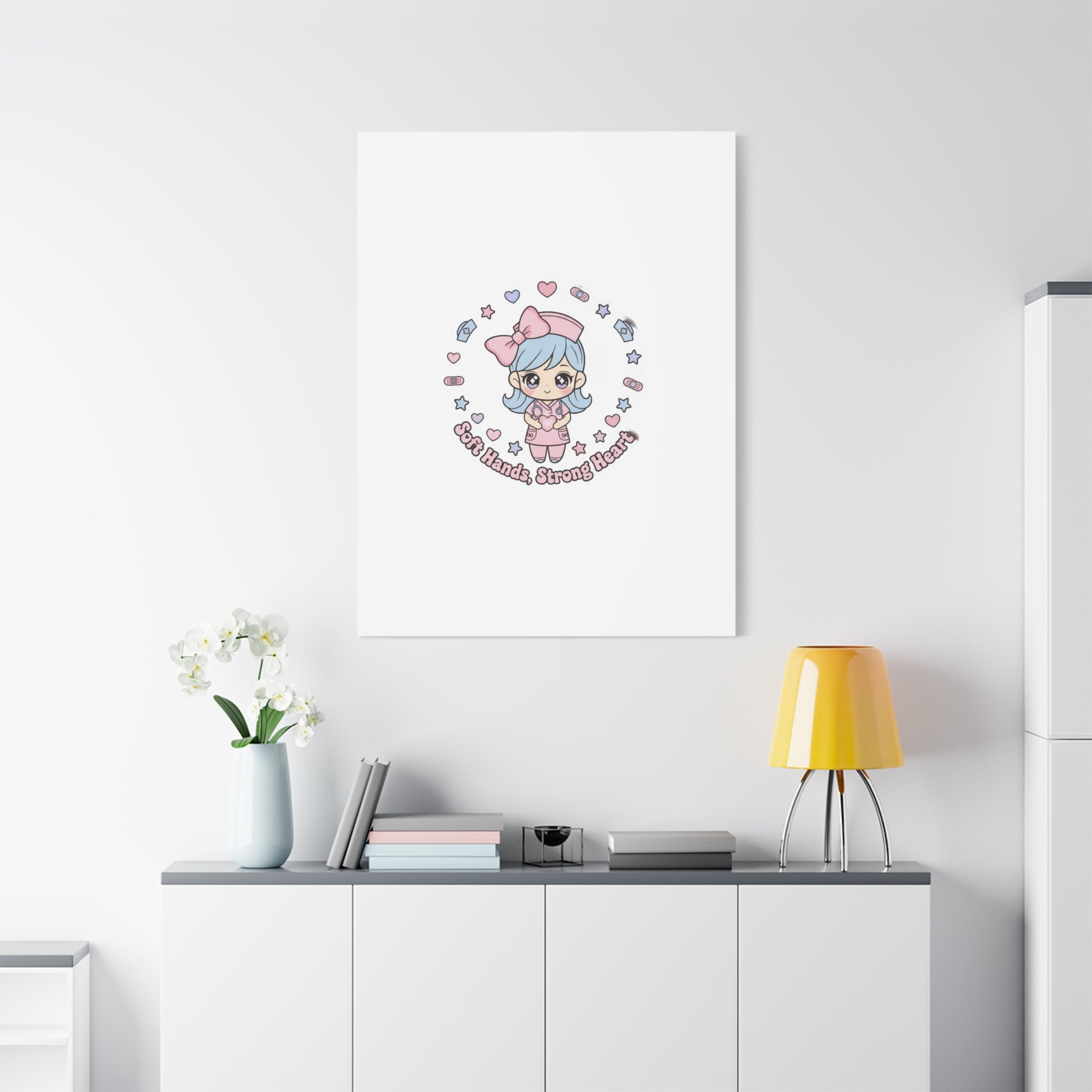 Cute Nurse Kawaii Graphic Canvas | Pastel Coquette Medical Art