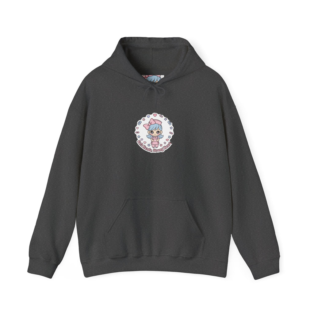 Cute Nurse Graphic Hoodie | pastel coquette medical design, kawaii nurse merch