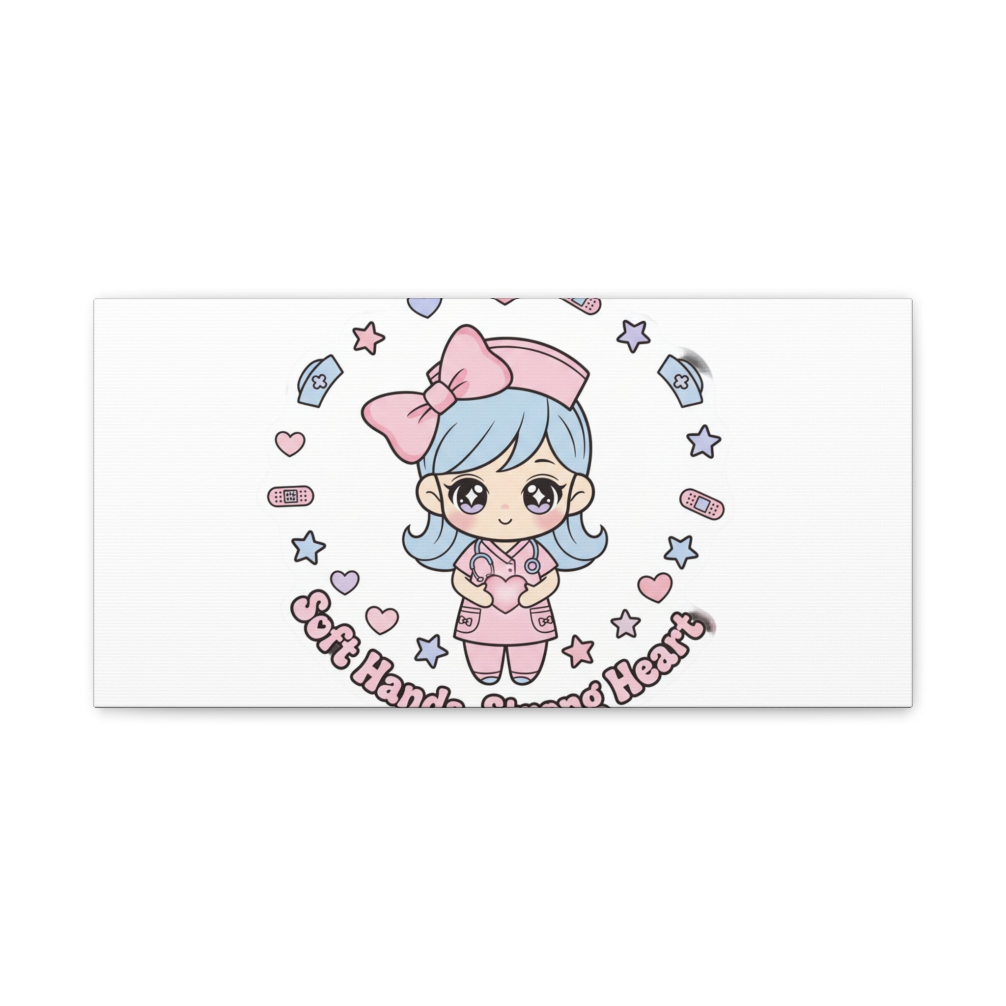 Cute Nurse Kawaii Graphic Canvas | Pastel Coquette Medical Art