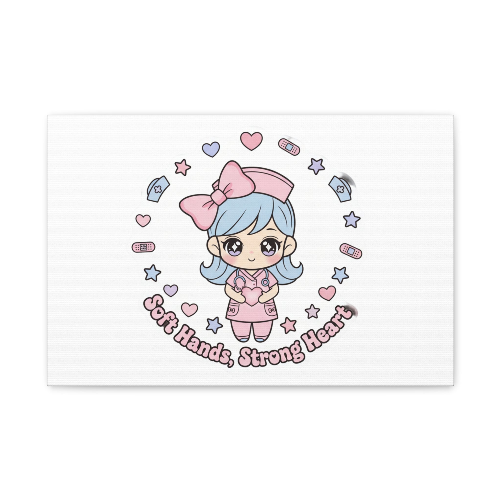 Cute Nurse Kawaii Graphic Canvas | Pastel Coquette Medical Art