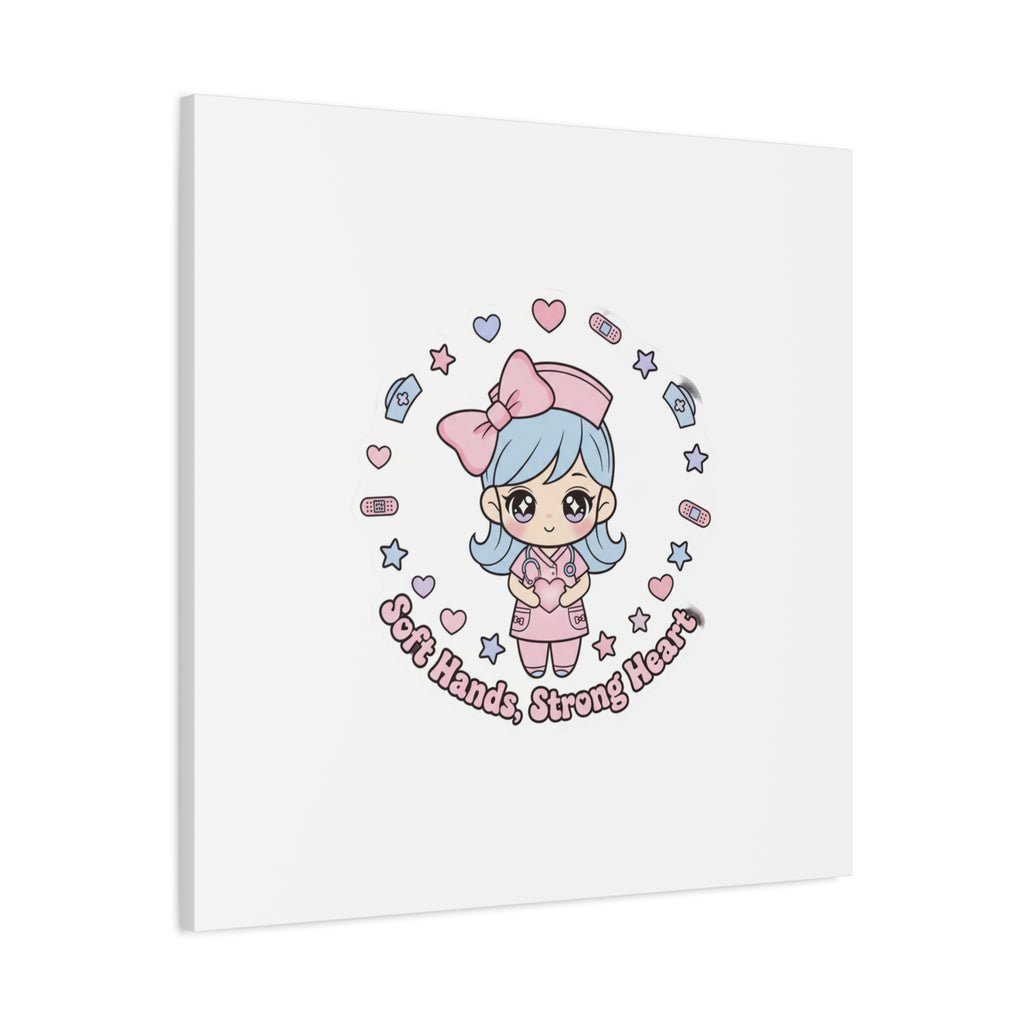 Cute Nurse Kawaii Graphic Canvas | Pastel Coquette Medical Art