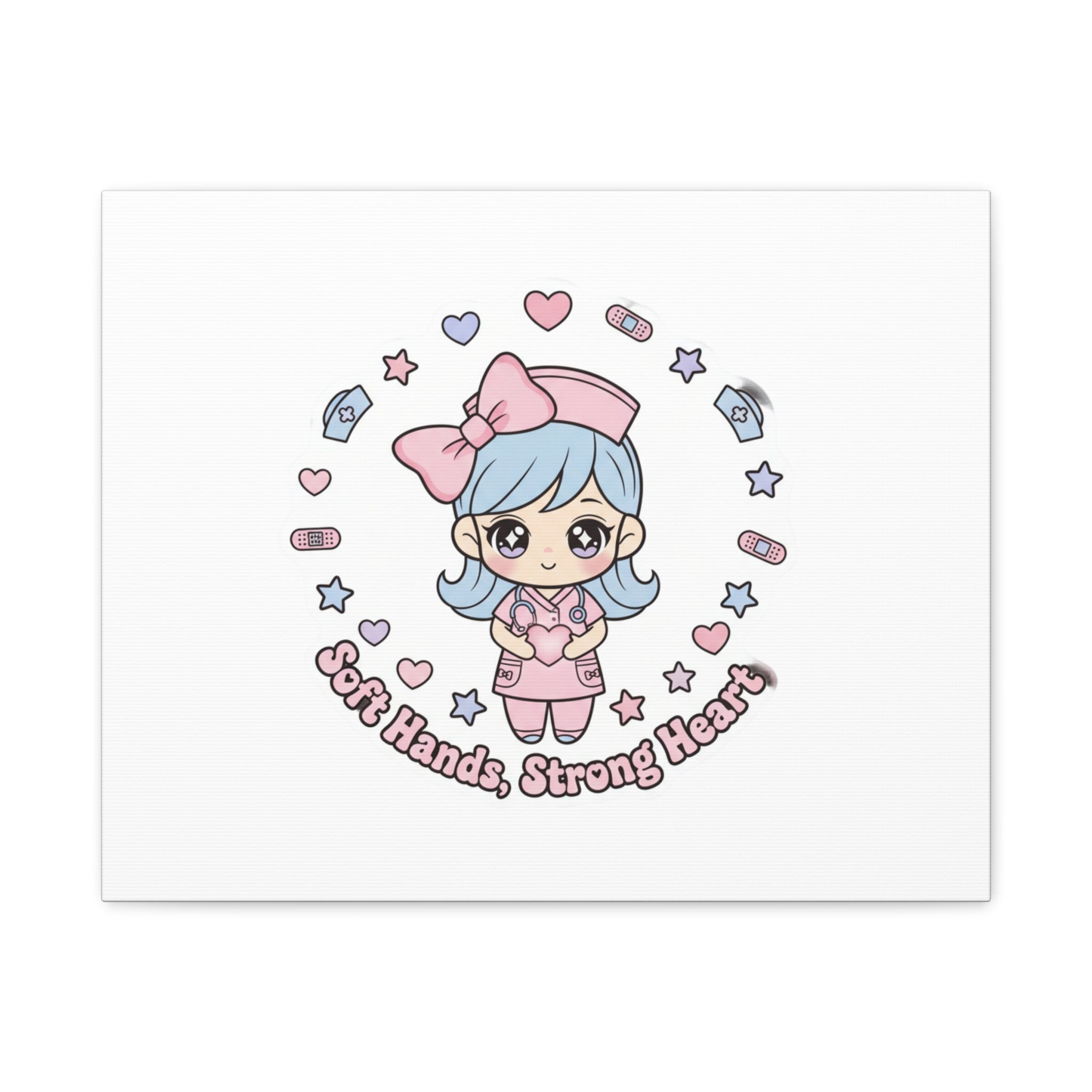 Cute Nurse Kawaii Graphic Canvas | Pastel Coquette Medical Art