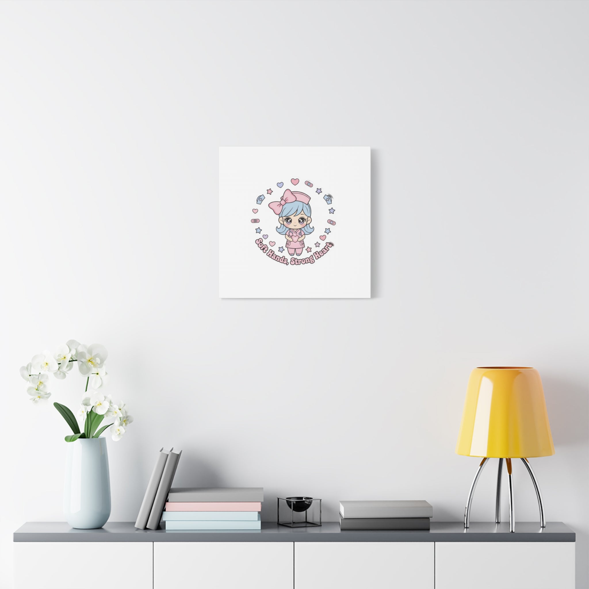 Cute Nurse Kawaii Graphic Canvas | Pastel Coquette Medical Art