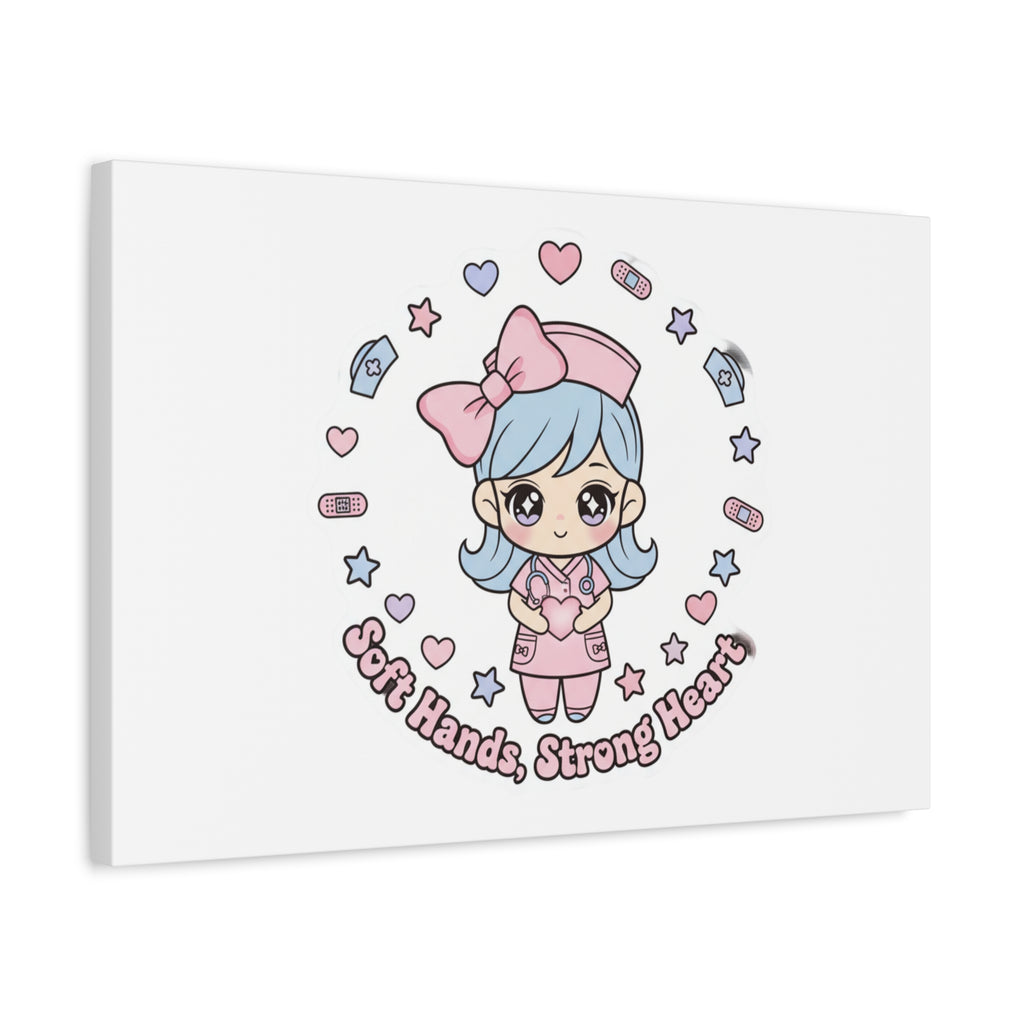 Cute Nurse Kawaii Graphic Canvas | Pastel Coquette Medical Art
