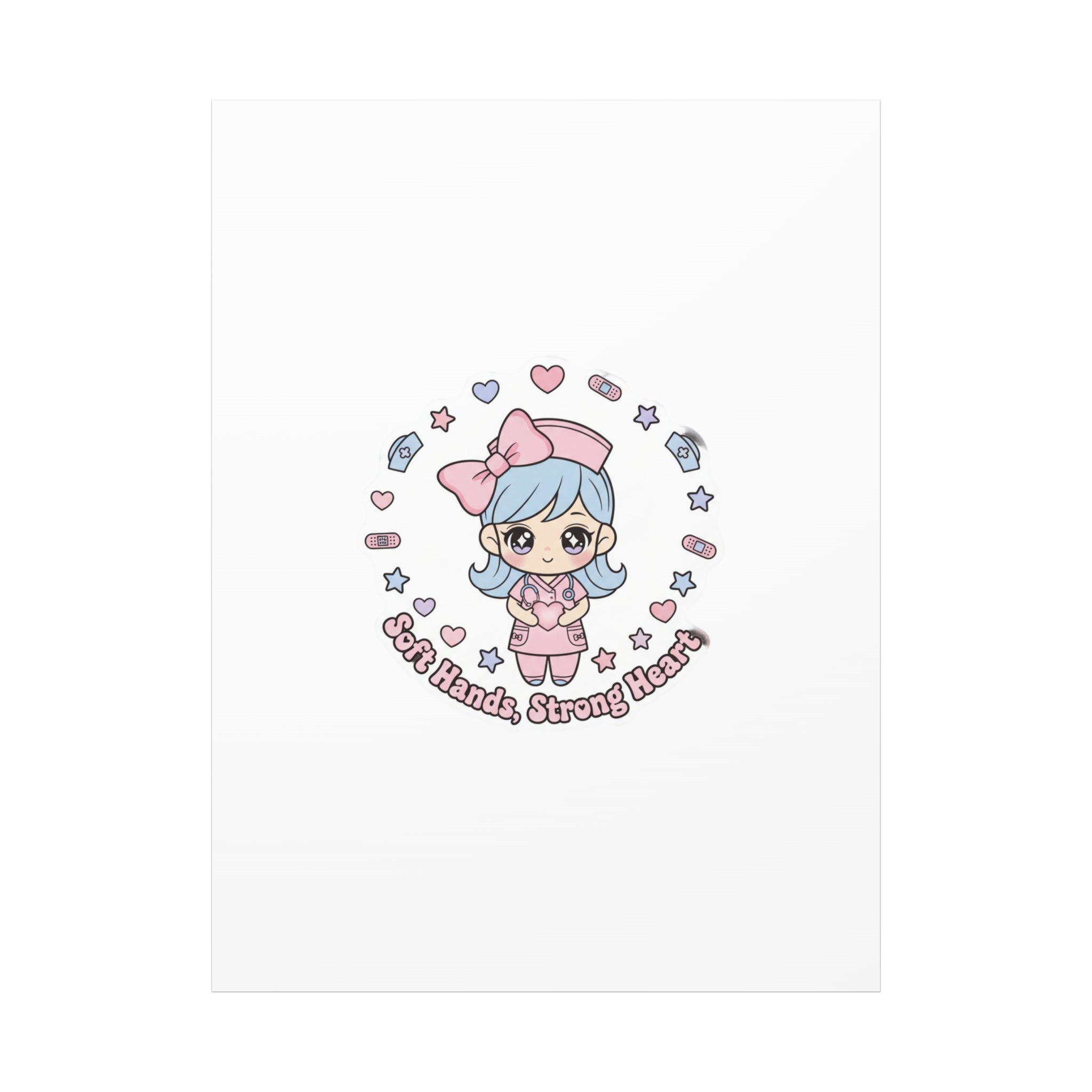 Cute Nurse Kawaii Graphic Canvas | Pastel Coquette Medical Art