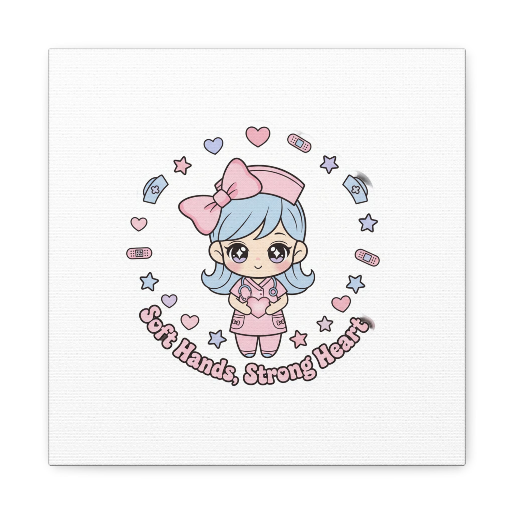 Cute Nurse Kawaii Graphic Canvas | Pastel Coquette Medical Art
